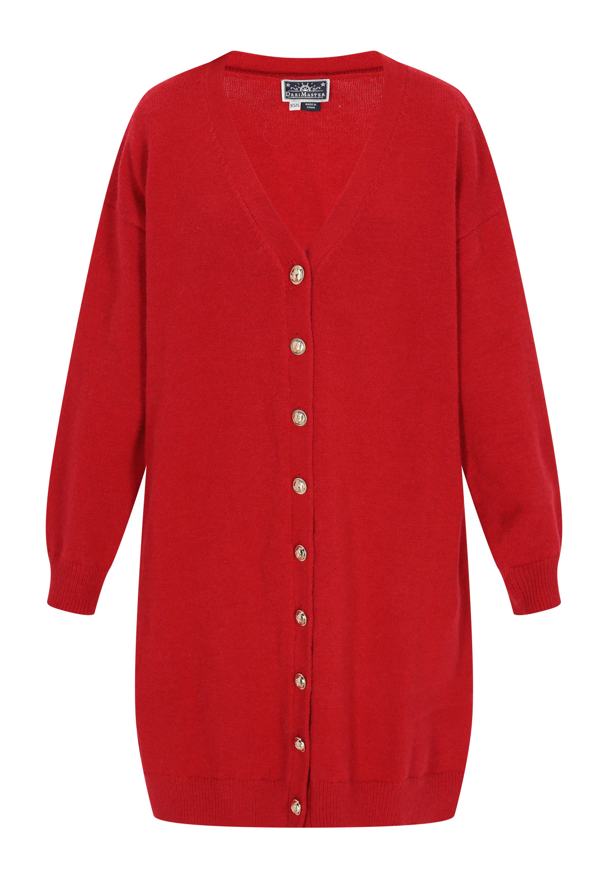 Thumbnail - Dreimaster Strickjacke Frauen Rot