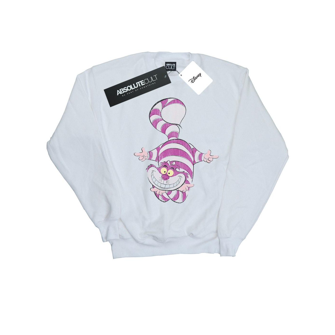 Thumbnail - Disney - "Alice In Wonderland Cheshire Cat Upside Down" Sweatshirt für Damen (Weiß)