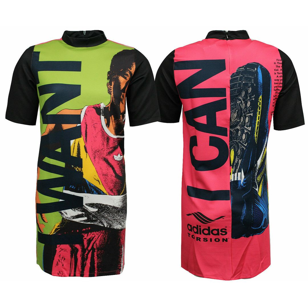 Thumbnail - Adidas kollektive Erinnerungen Frauen Multikolored T-Shirt-Kleid
