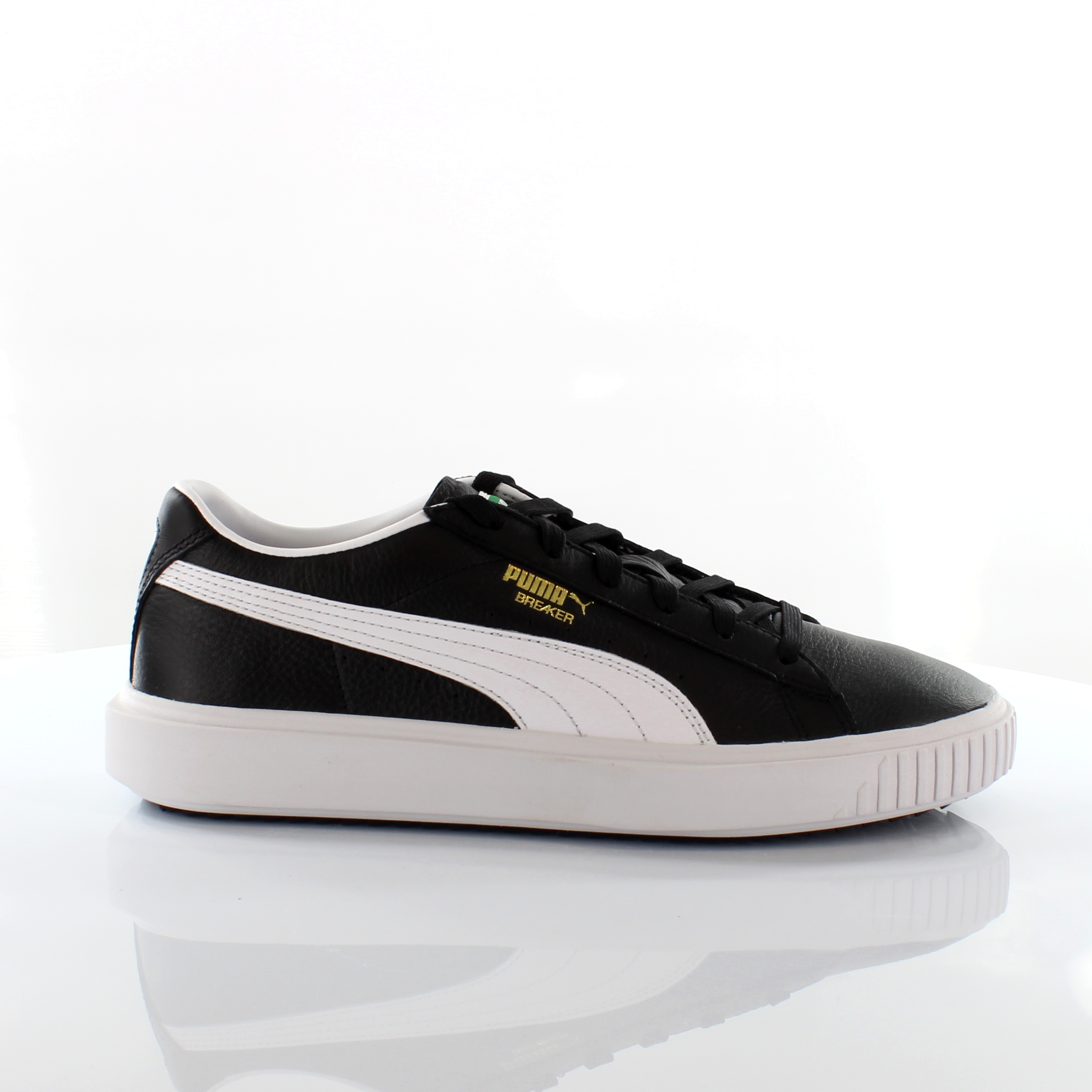 Breaker Leather Low Top Herrar Snörning Träningsskor Svart 366078 01