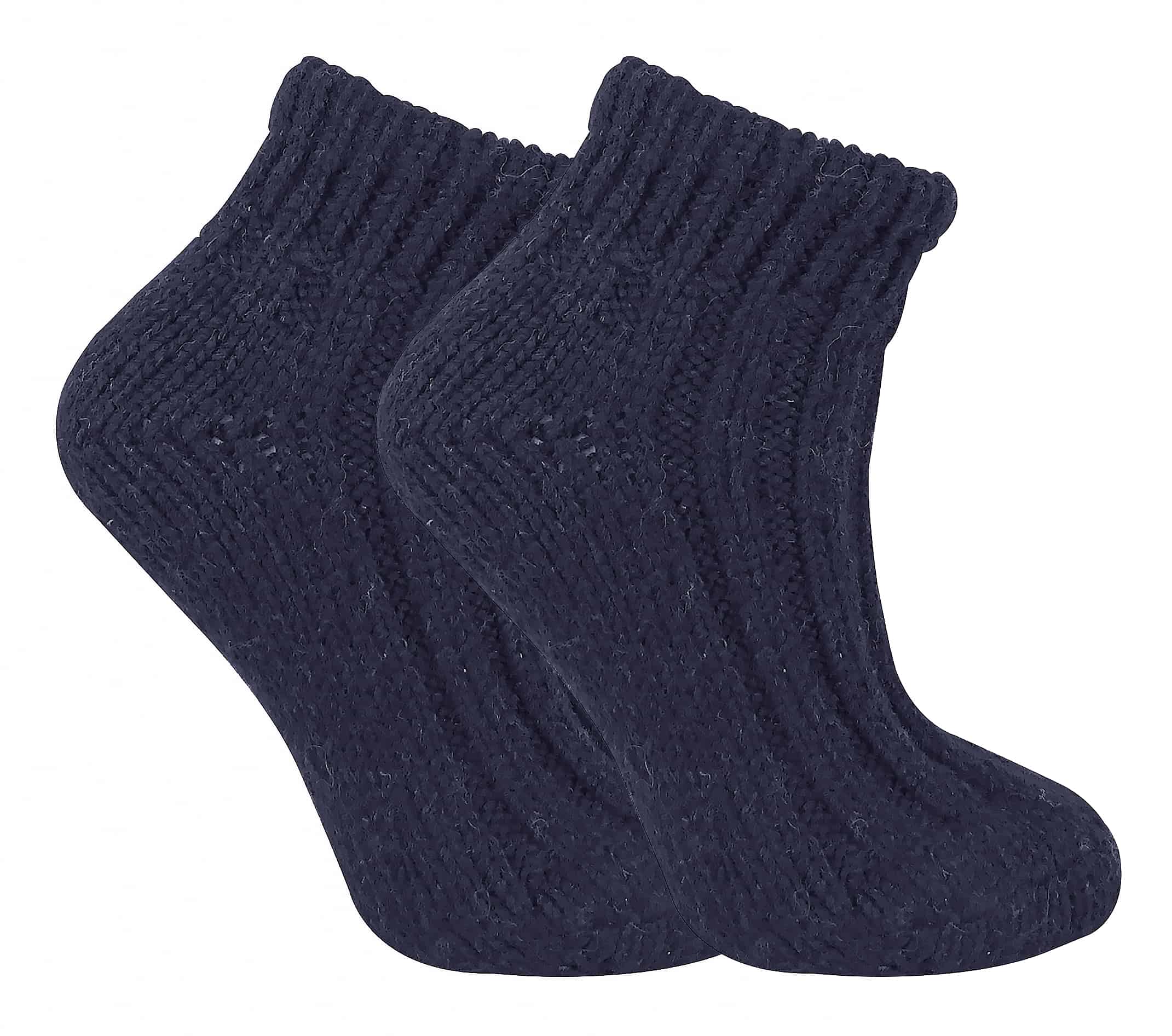 Thumbnail - Sock Snob Damen-Stiefelettensocken aus grober, gerippter Wolle mit niedrigem Schnitt