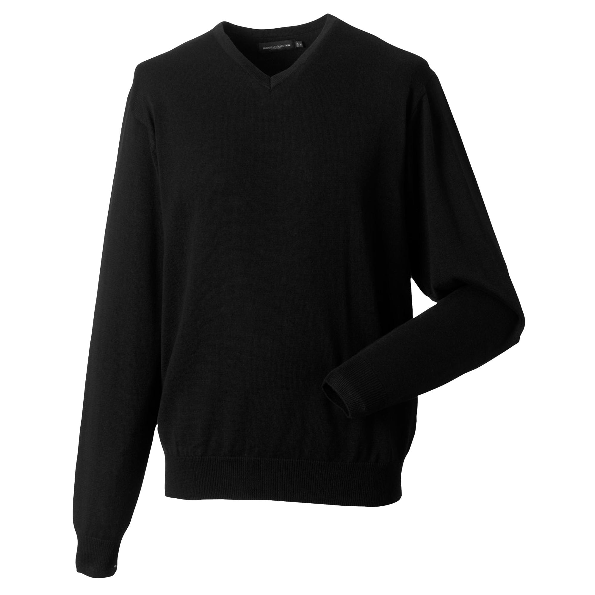 Russell Athletic Russell Collection Mens V-Neck Knitted Pullover Sweatshirt (Black) herr – bild 2