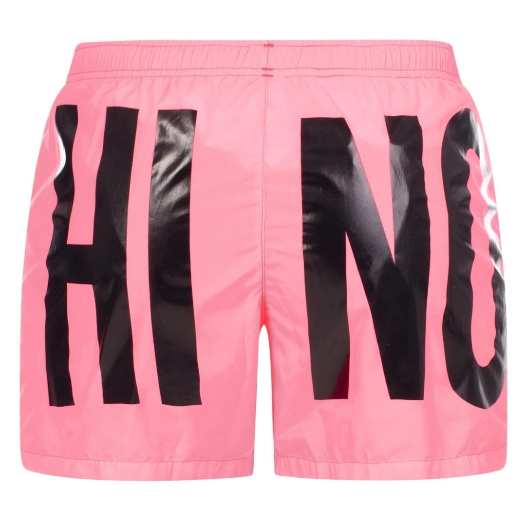 MOSCHINO Brand Print Logo Rosa Korta Badshorts herr – bild 2
