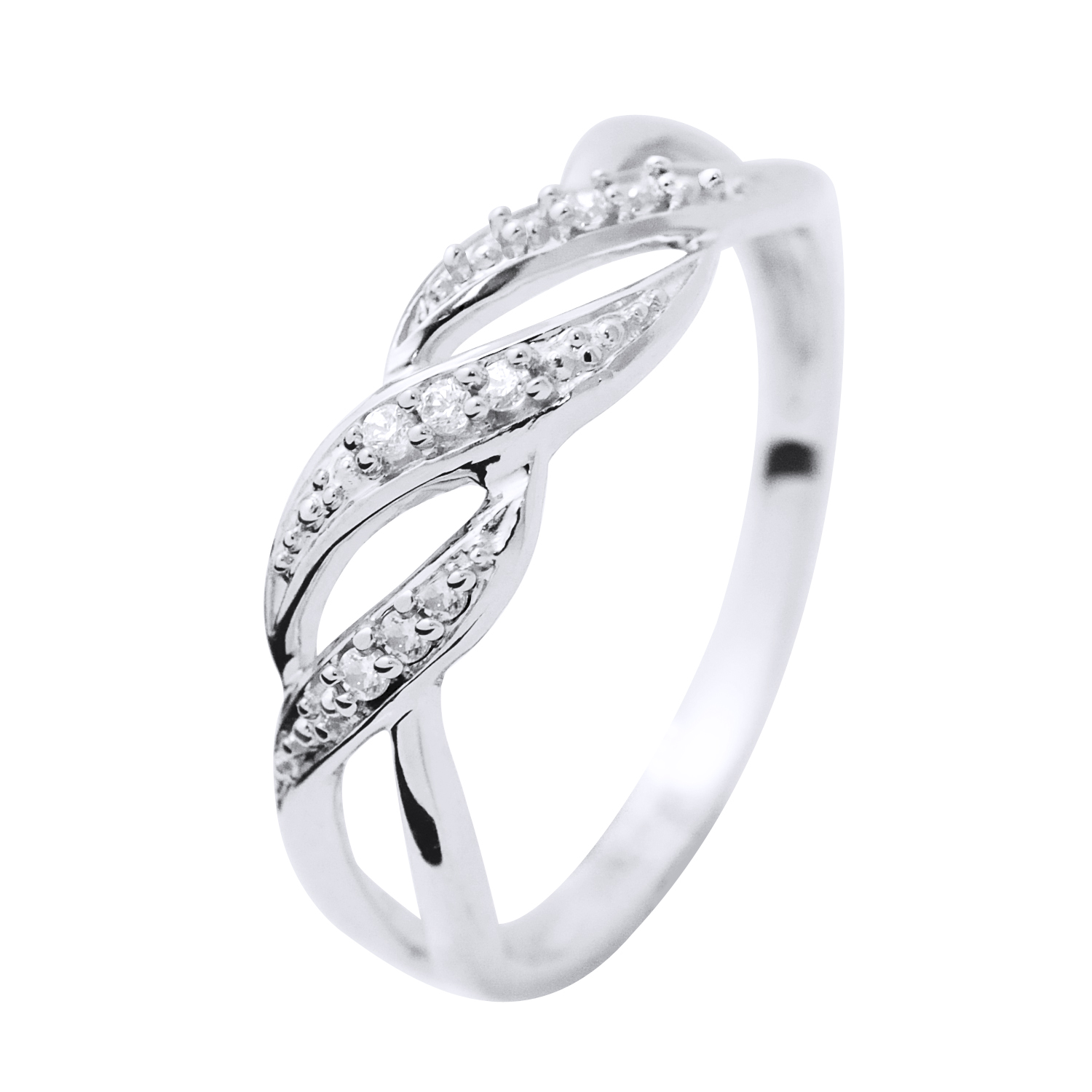 Diadema Womens - Ring - Prestige Jewelery - Diamonds - White Gold - Size S
