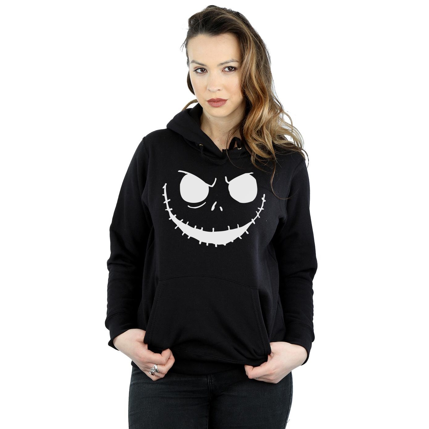 Disney Womens/Ladies Nightmare Before Christmas Jack´s Face Bold Hoodie (Black) dam – bild 2