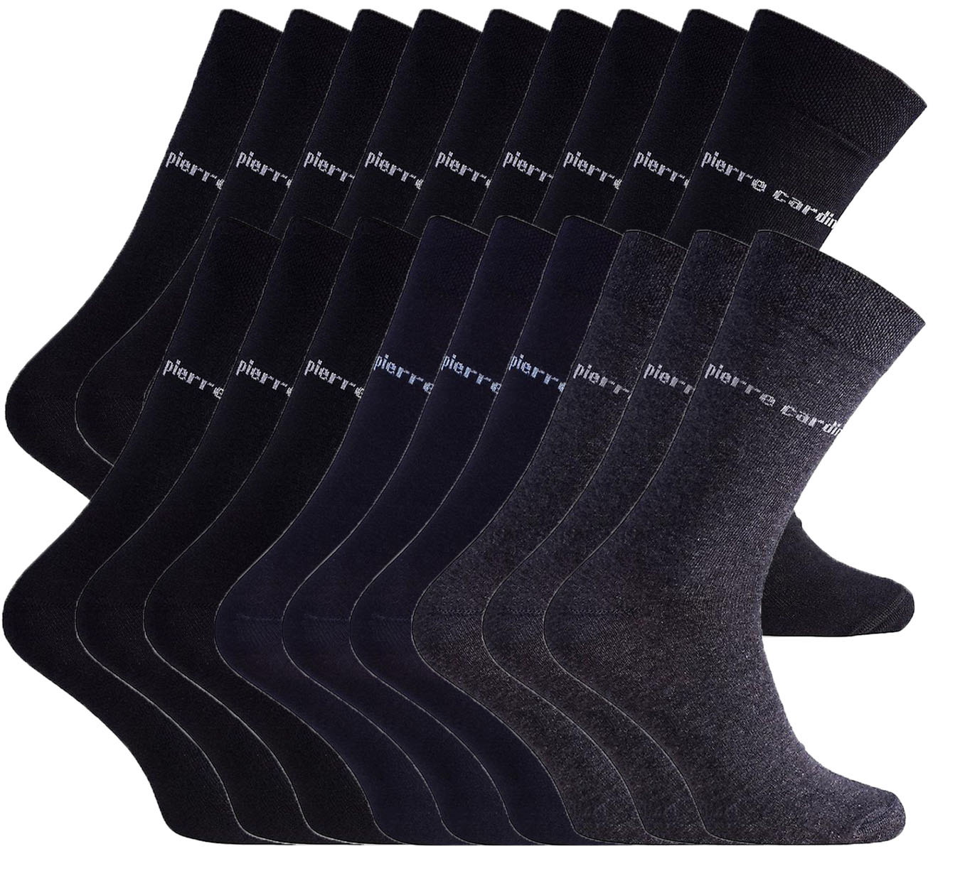 Thumbnail - Business-Socken 18 Paar in SCHWARZ (12x), ANTHRAZIT (3x) und NAVY (3x)