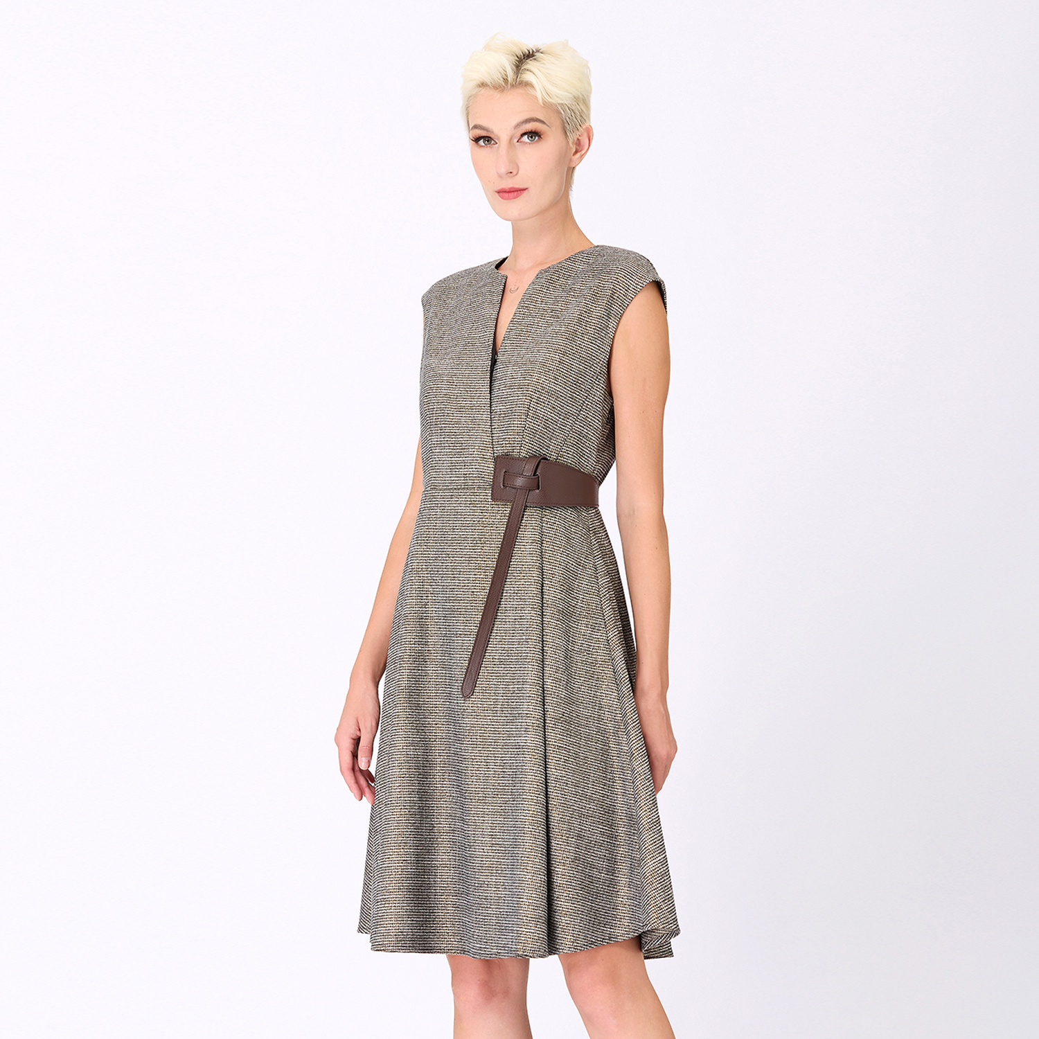 Trapeze -jurk met kruiseffect