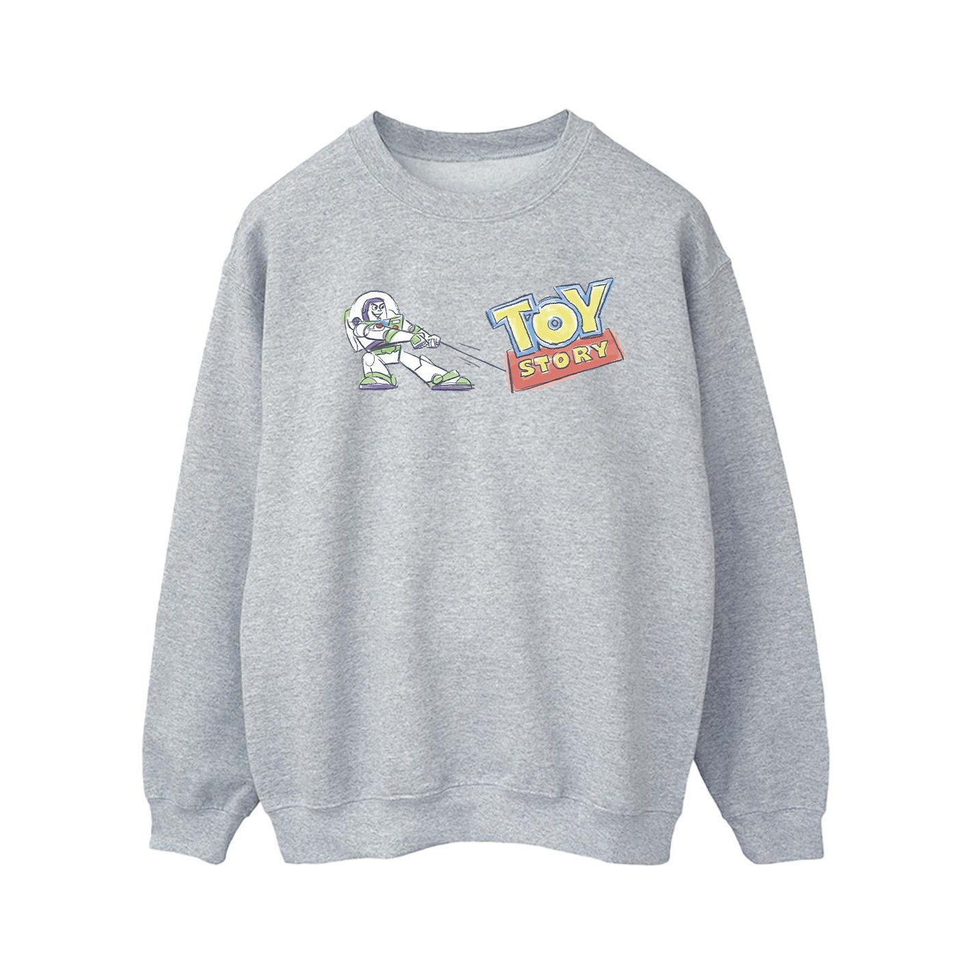 Thumbnail - Disney - "Toy Story Buzz Pulling Logo" Sweatshirt für Herren (Grau)