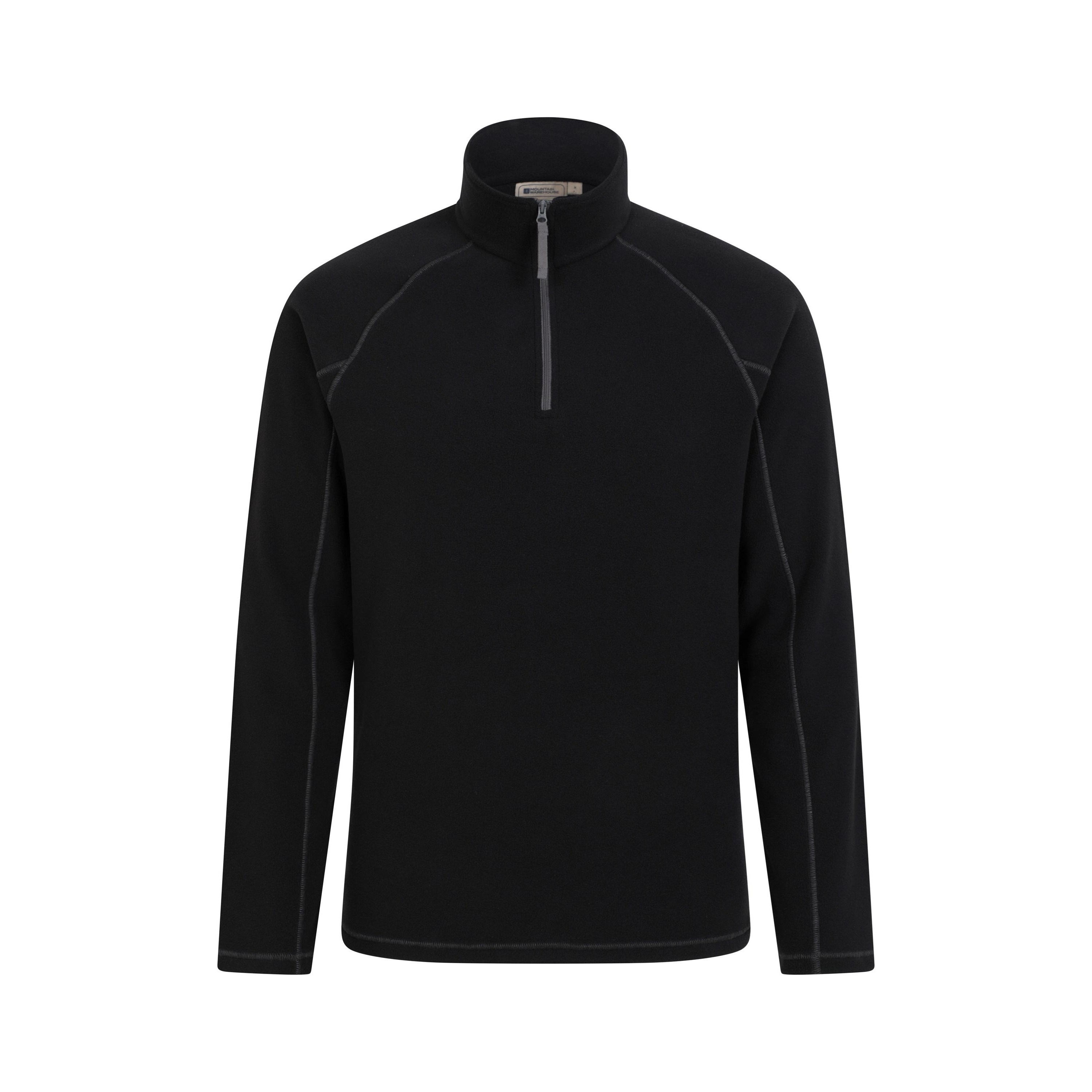 Thumbnail - Mountain Warehouse - "Ashbourne II" Fleece-Oberteil mit halbem Reißverschluss für Herren (Schwarz)
