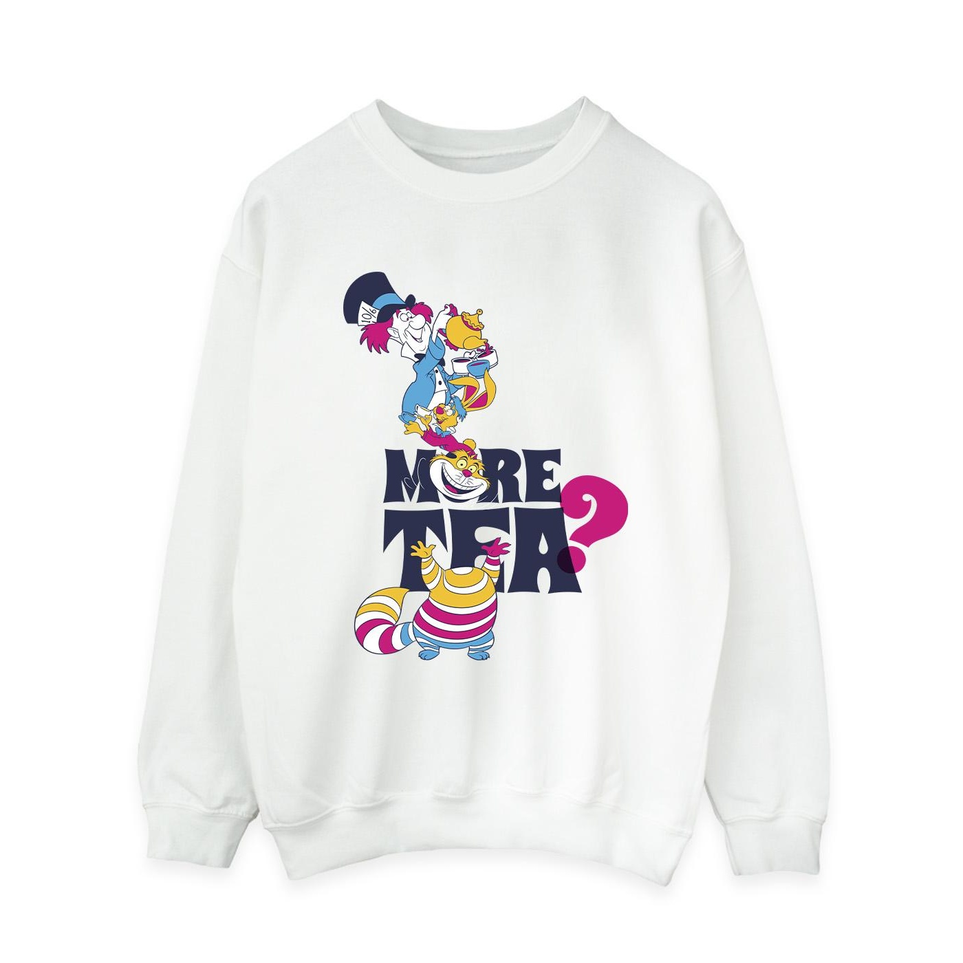 Thumbnail - Disney - "Alice In Wonderland More Tea" Sweatshirt für Damen (Weiß)