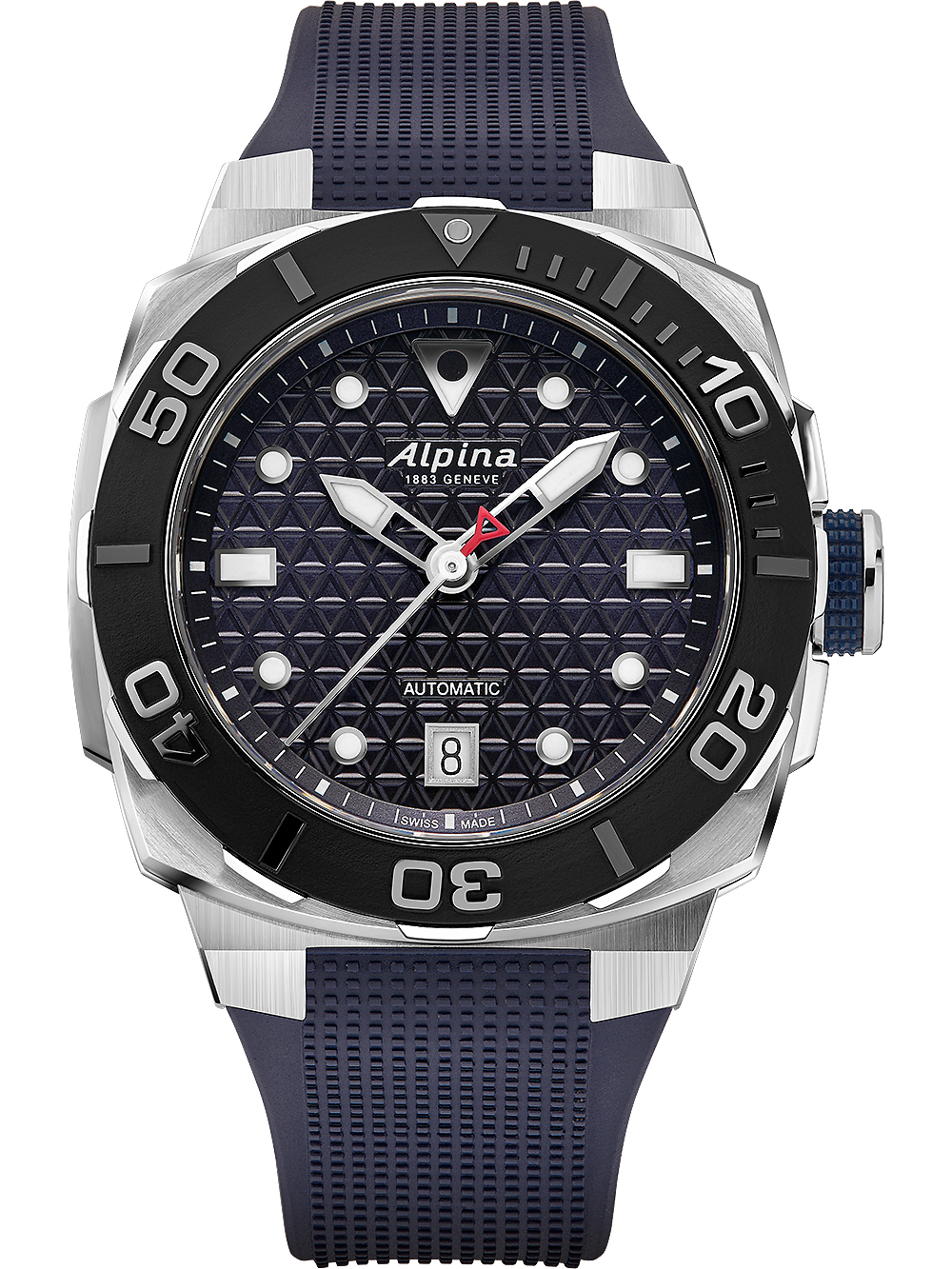 Alpina Seastrong Diver Extreme Mens Blue Watch Al-525N3VE6 Rubber - One Size