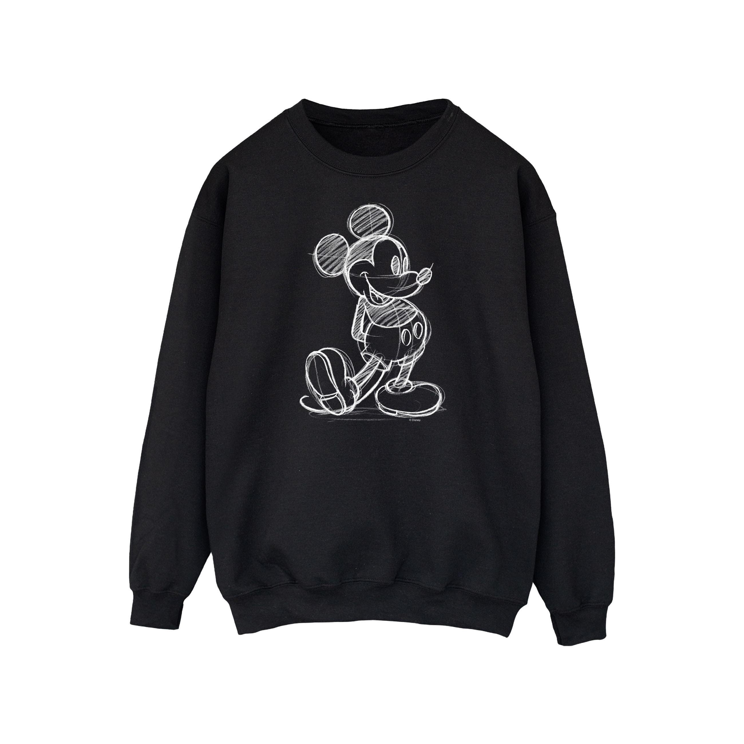 Thumbnail - Disney - "Mickey Mouse Sketch Kick" Sweatshirt für Herren (Schwarz)