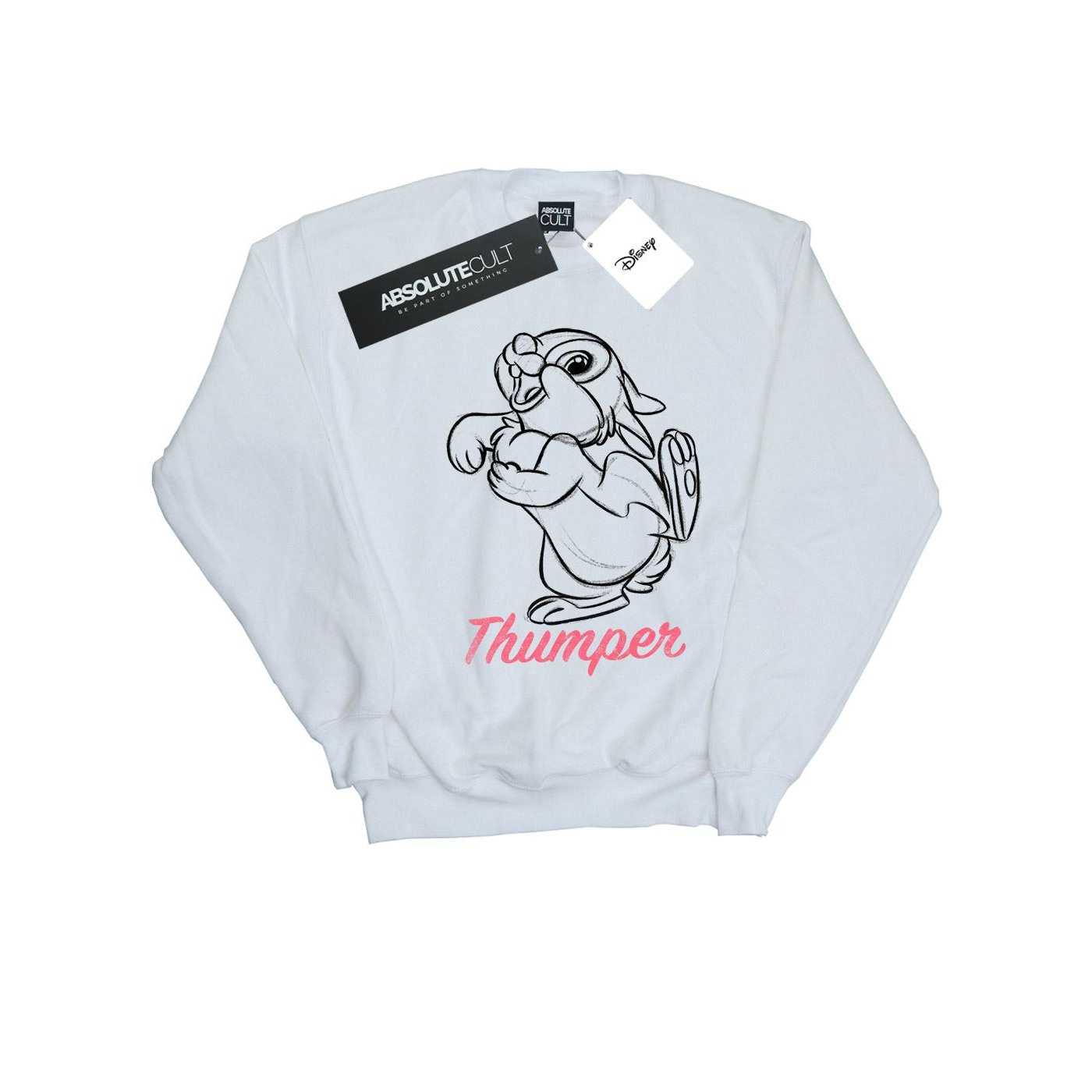 Thumbnail - Disney - "Bambi Thumper Line Drawing" Sweatshirt für Damen (Weiß)
