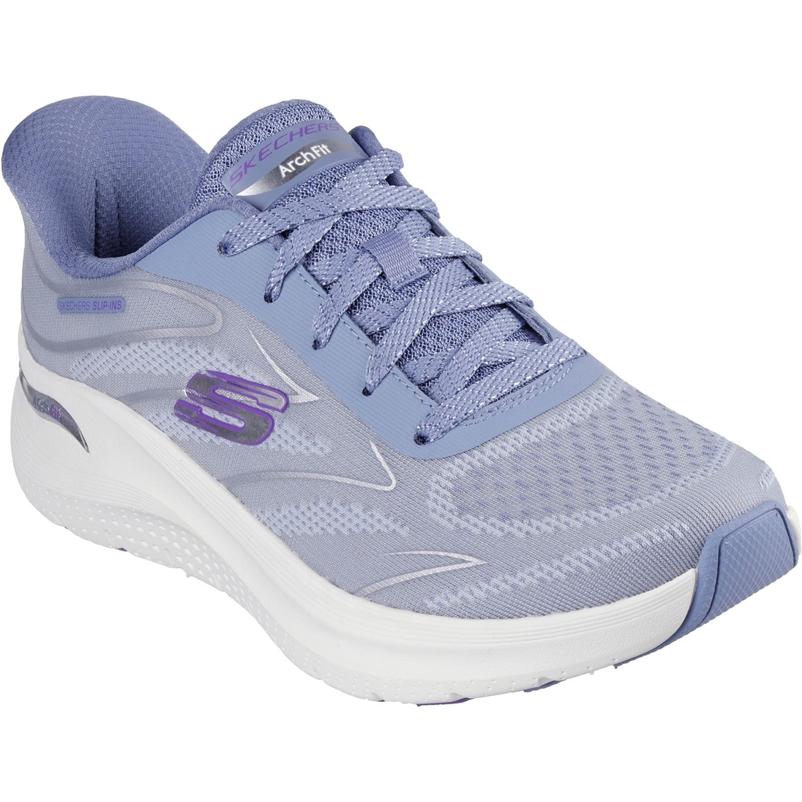 Thumbnail - Skechers Arch Fit 2.0 Damen Textil Sneaker in Blau/Lila