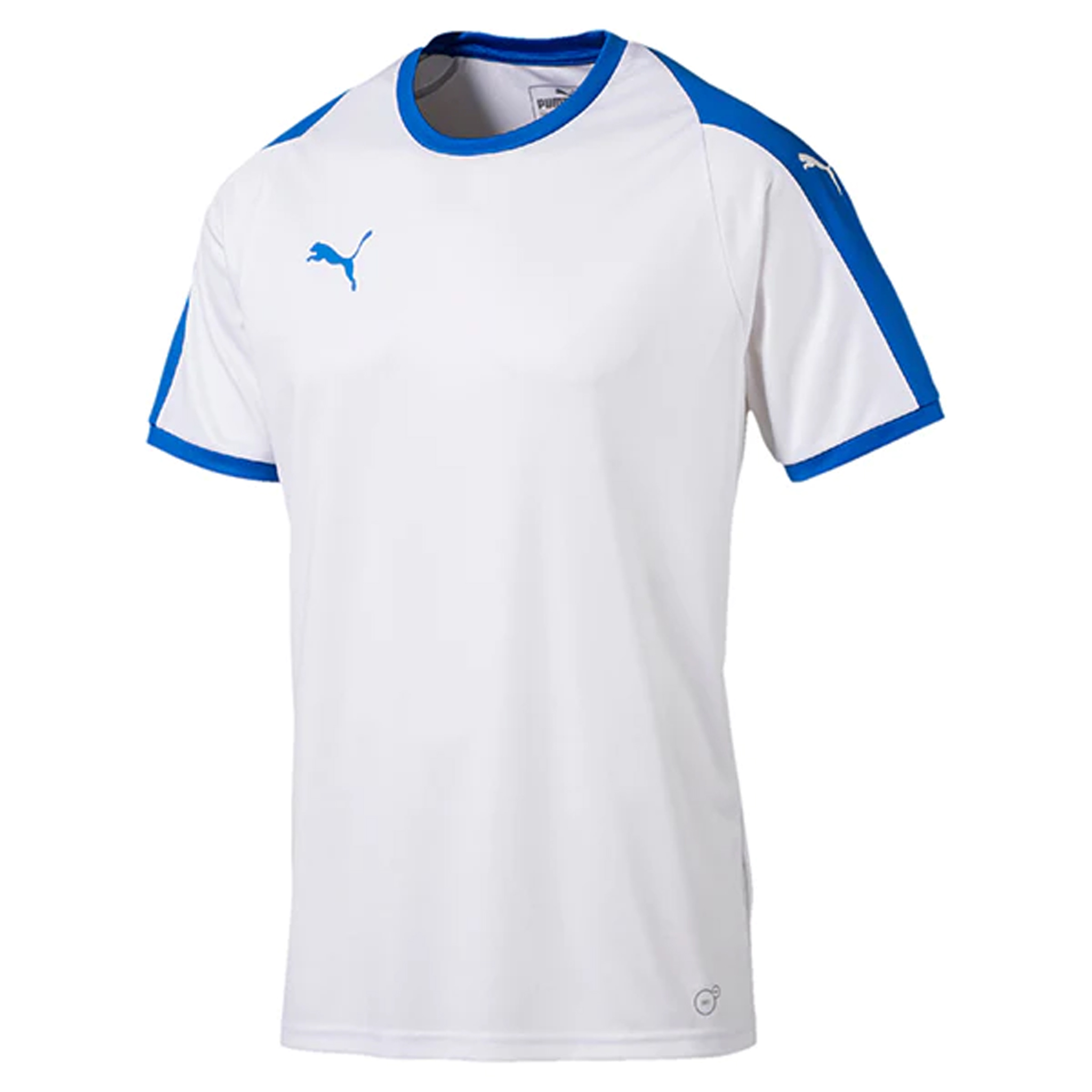 Thumbnail - Puma Liga Jersey Training T-Shirt Kurzarm Crew Hals Blue Herren Top 703417 12