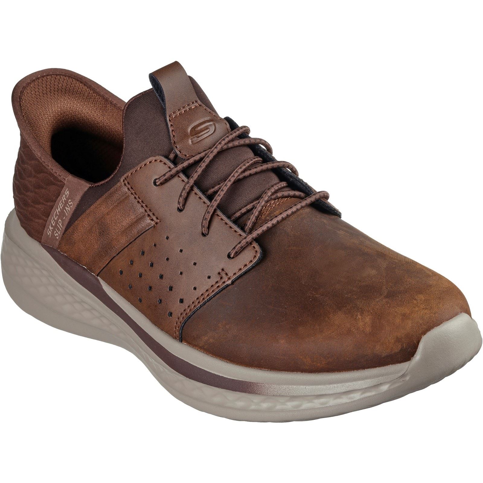 Thumbnail - Skechers Slade Zachary Herren Schnürschuhe in Dunkelbraun aus Textil