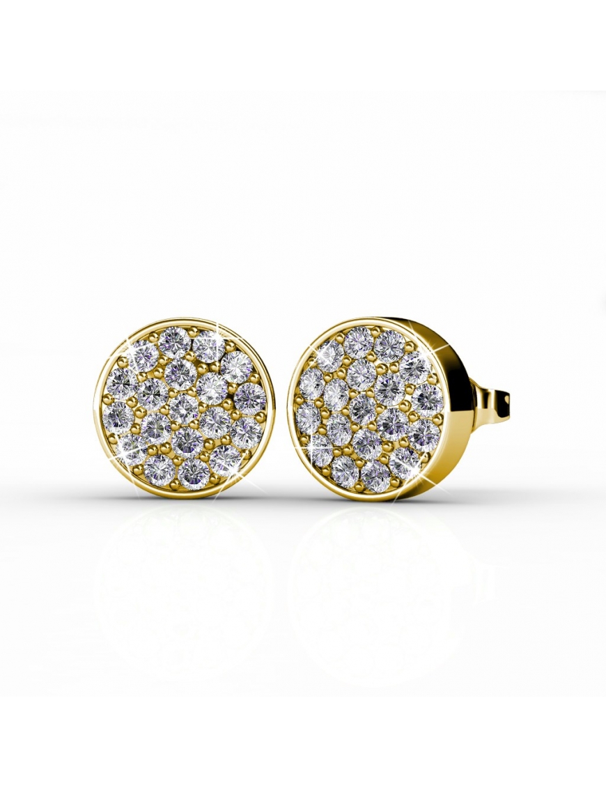 Thumbnail - Runde Ohrringe - Gold und Kristall