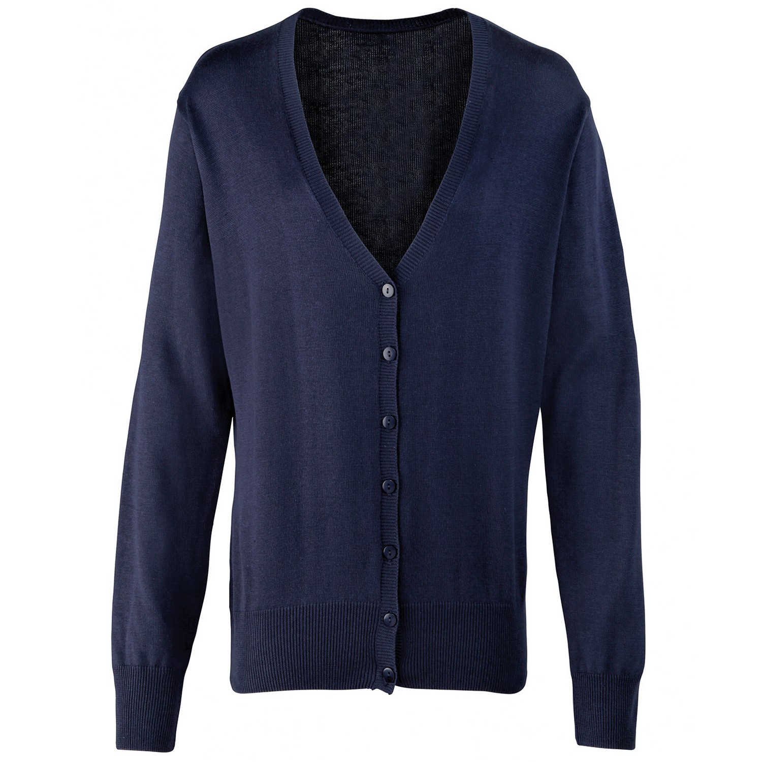 Thumbnail - Premier - Strickjacke V-Ausschnitt für Damen (Marineblau)