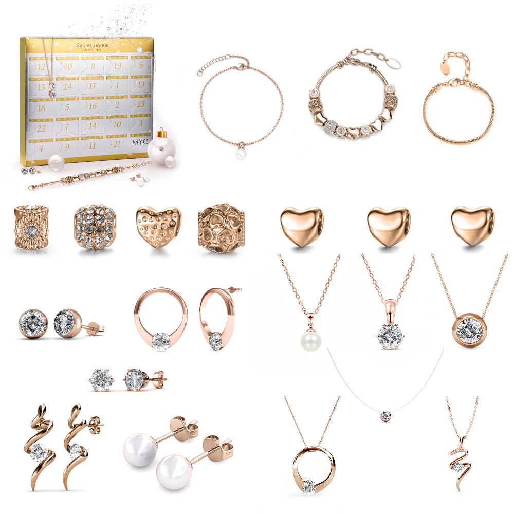 Thumbnail - Adventskalender 13 Juwelen und 11 Perlen - Roségold