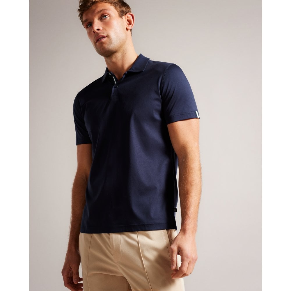Ted Baker Mens Zeiter Slim Soft Touch Polo Navy Cotton - Size Medium