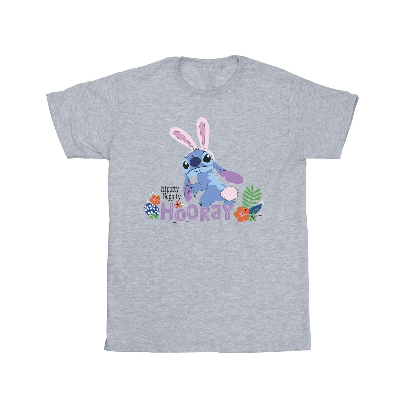Thumbnail - Disney - "Lilo & Stitch Hippity Hop Stitch" T-Shirt für Mädchen (Grau)
