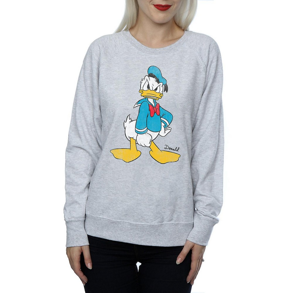 Thumbnail - Disney - "Angry" Sweatshirt für Damen (Grau meliert)