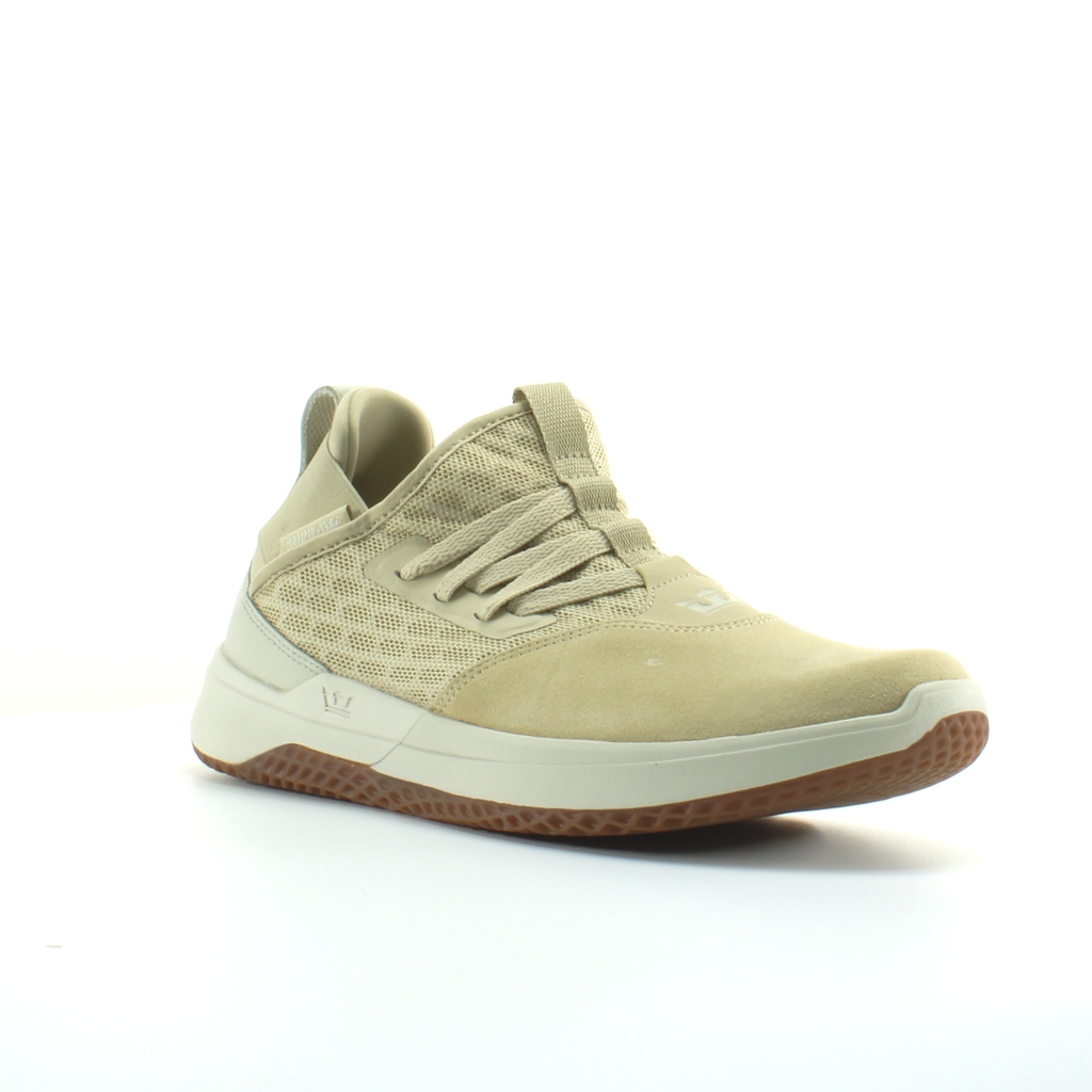 Supra Titanium Beige Synthetic Mens Lace Up Running Trainers 05673 232 låga sneakers herr – bild 2