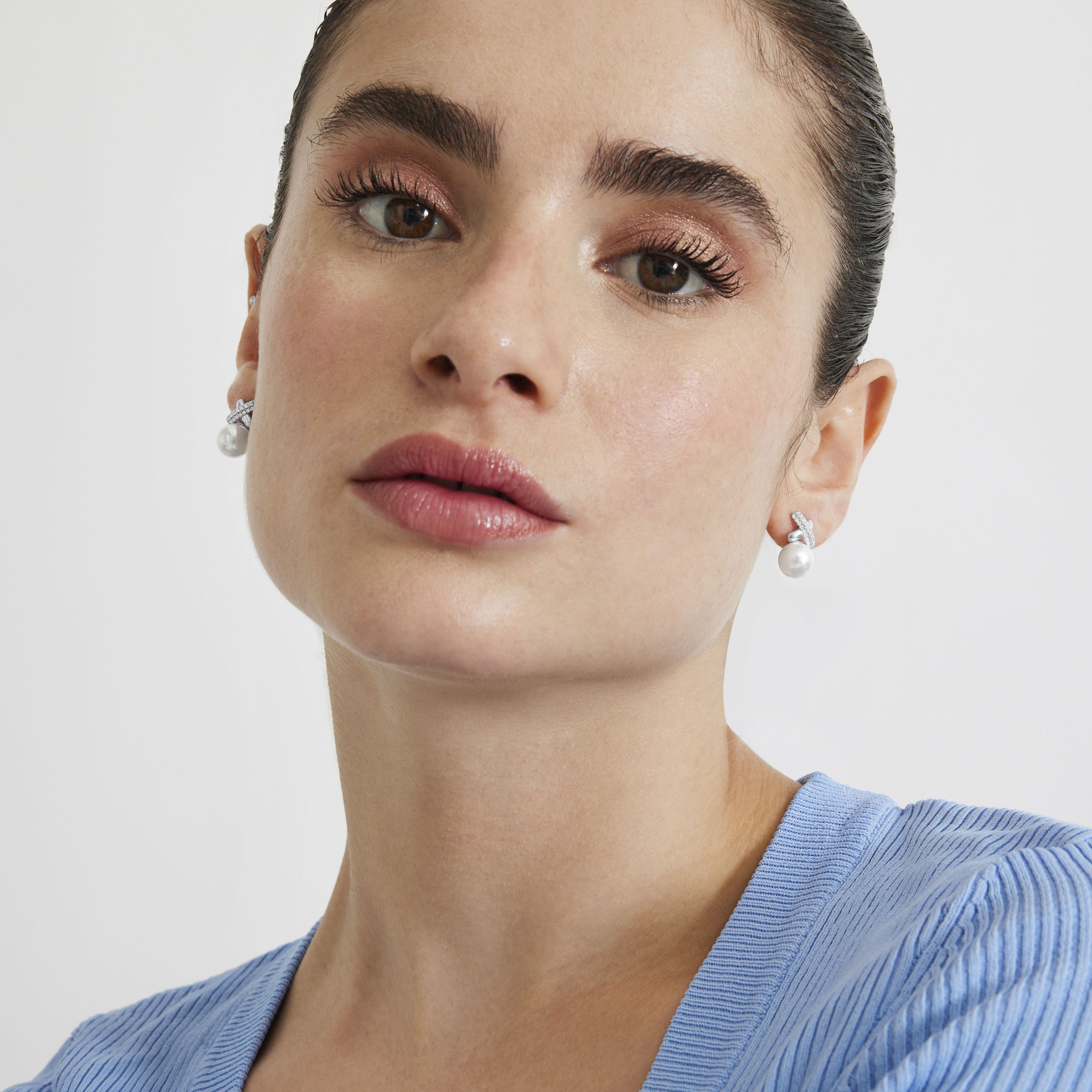 Luxenter Geyah 925 sterling silver och Rhodiumpläterade örhängen med vit pärla dam – bild 2