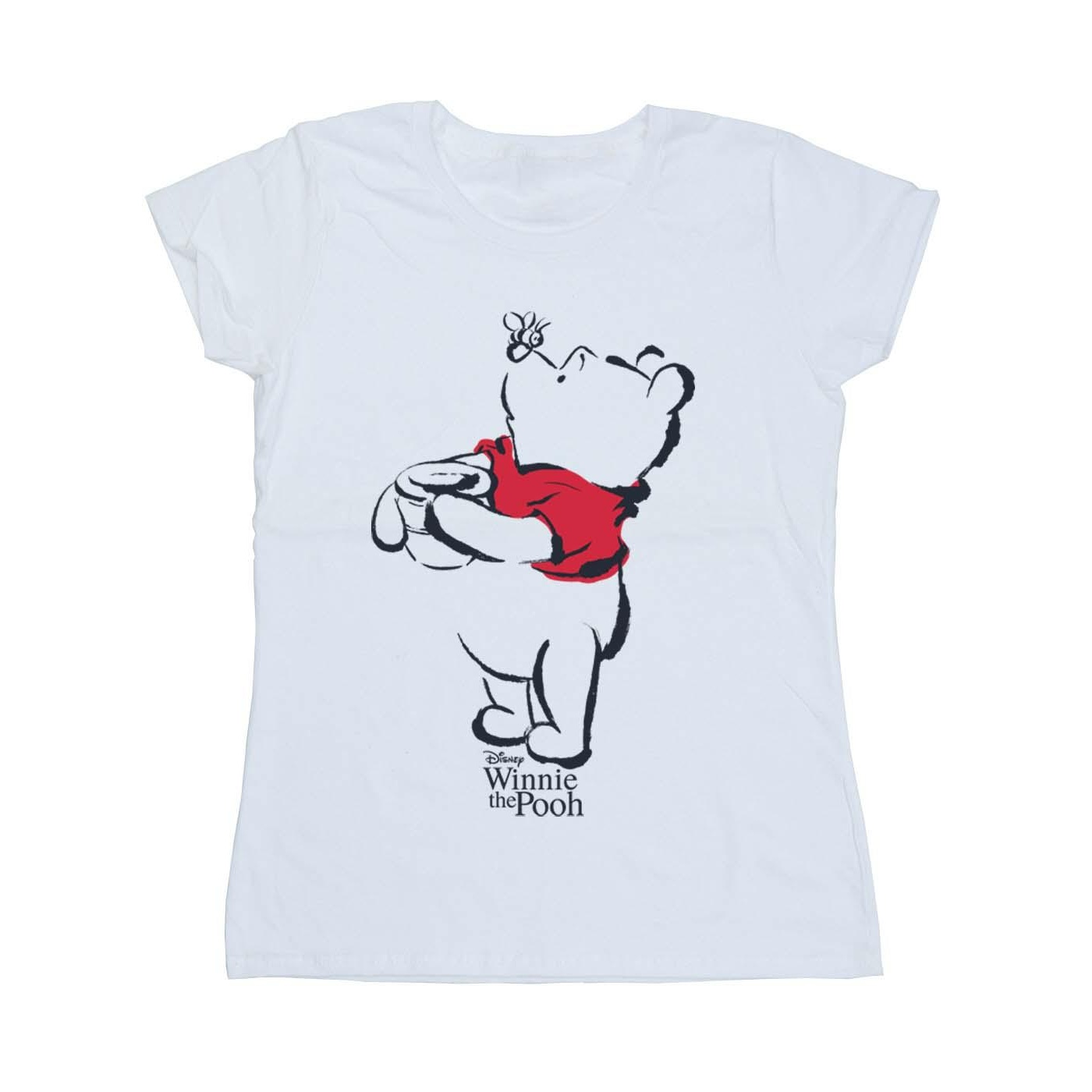 Thumbnail - Disney - "Winnie The Pooh Drawing" T-Shirt für Damen (Weiß)