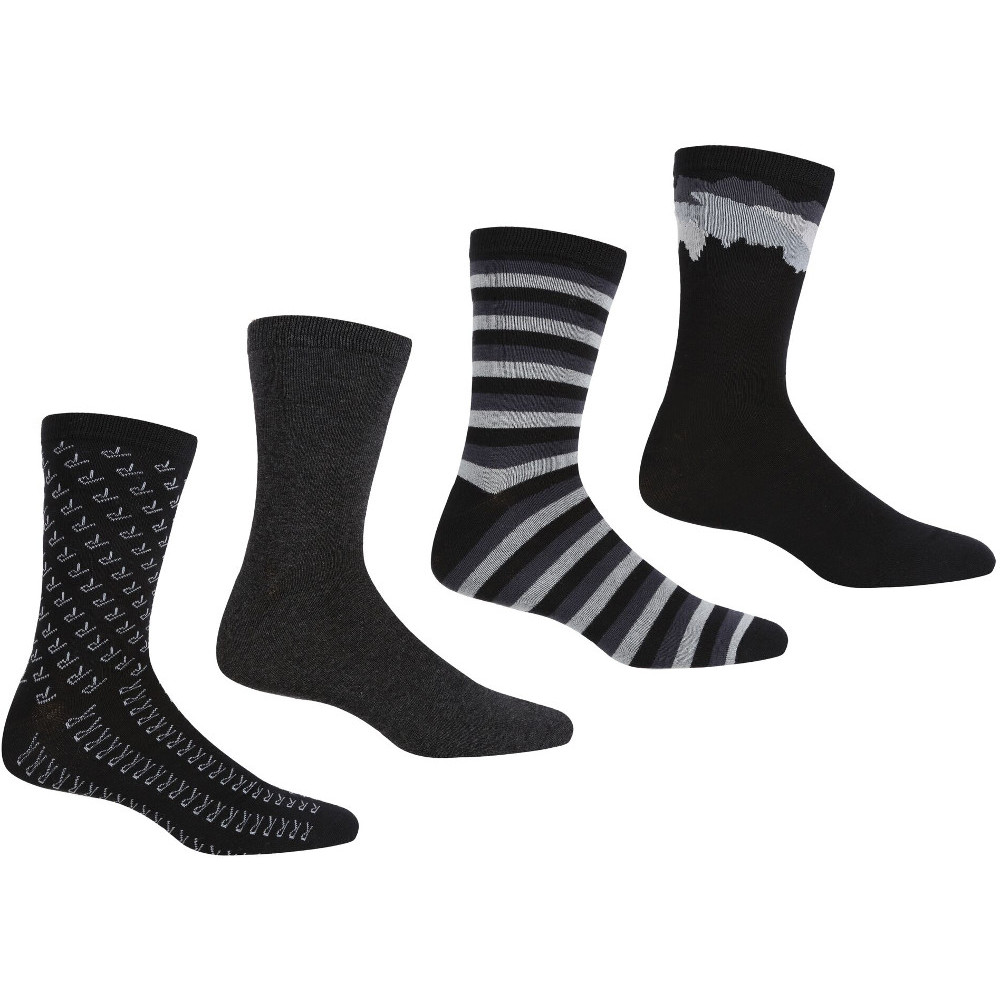 Regatta Mens 4 Pack Lifestyle Casual Socks - Black - Size UK 6-8