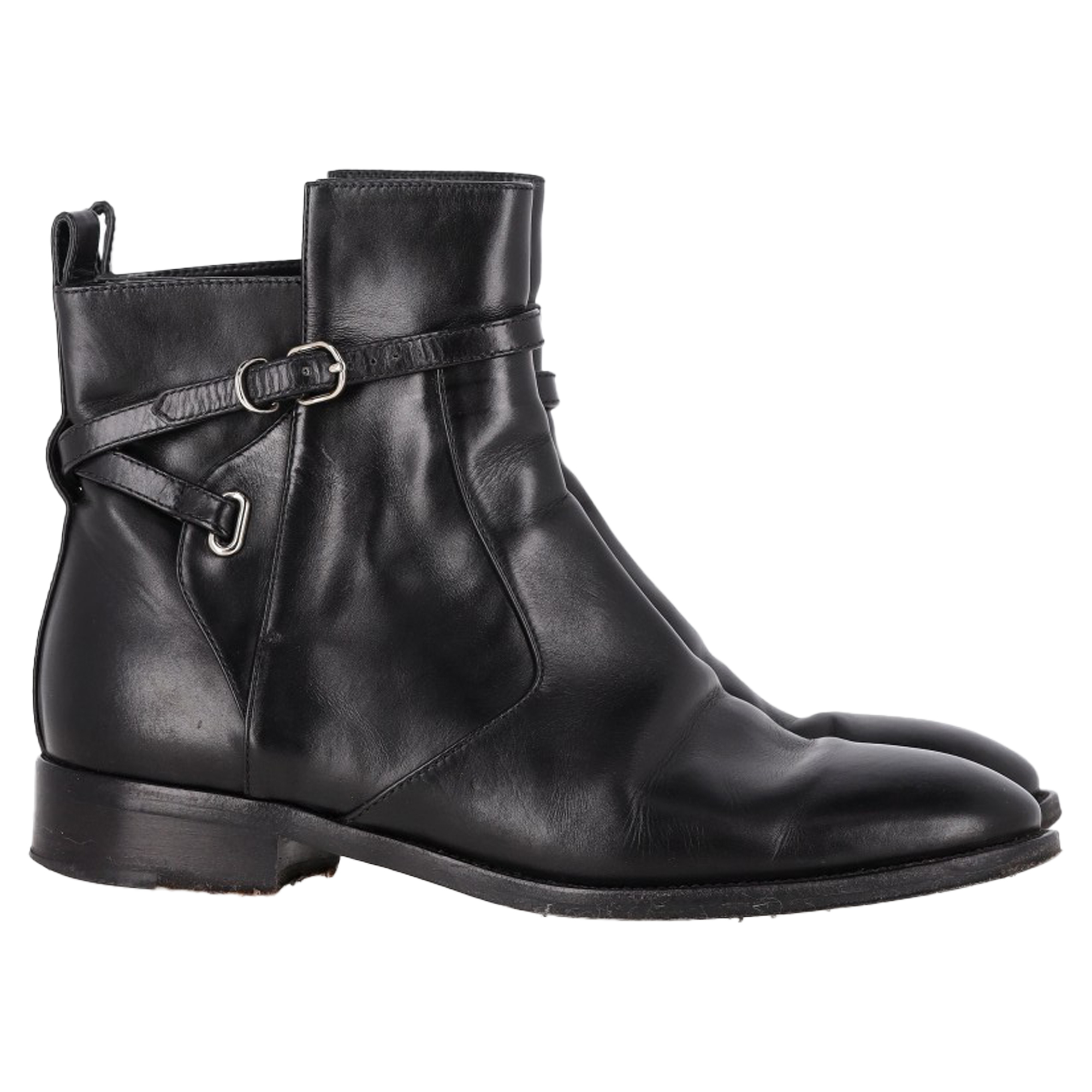Balenciaga Pre-owned Womens Papier Chelsea Ankle Boots – Black Leather – Size 37.5 EU/IT