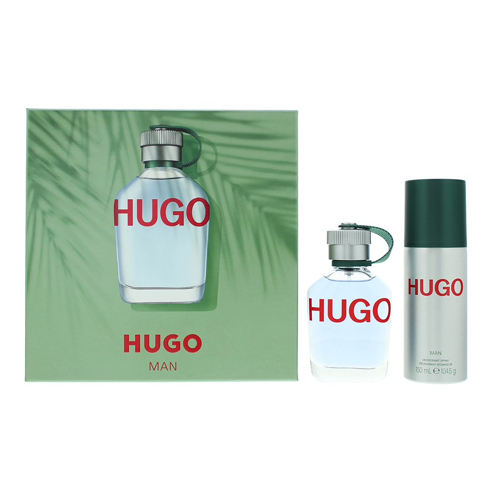 Hugo Boss Mens Man Eau de Toilette 75ml + Deodorant Spray 150ml Gift Set - NA - One Size