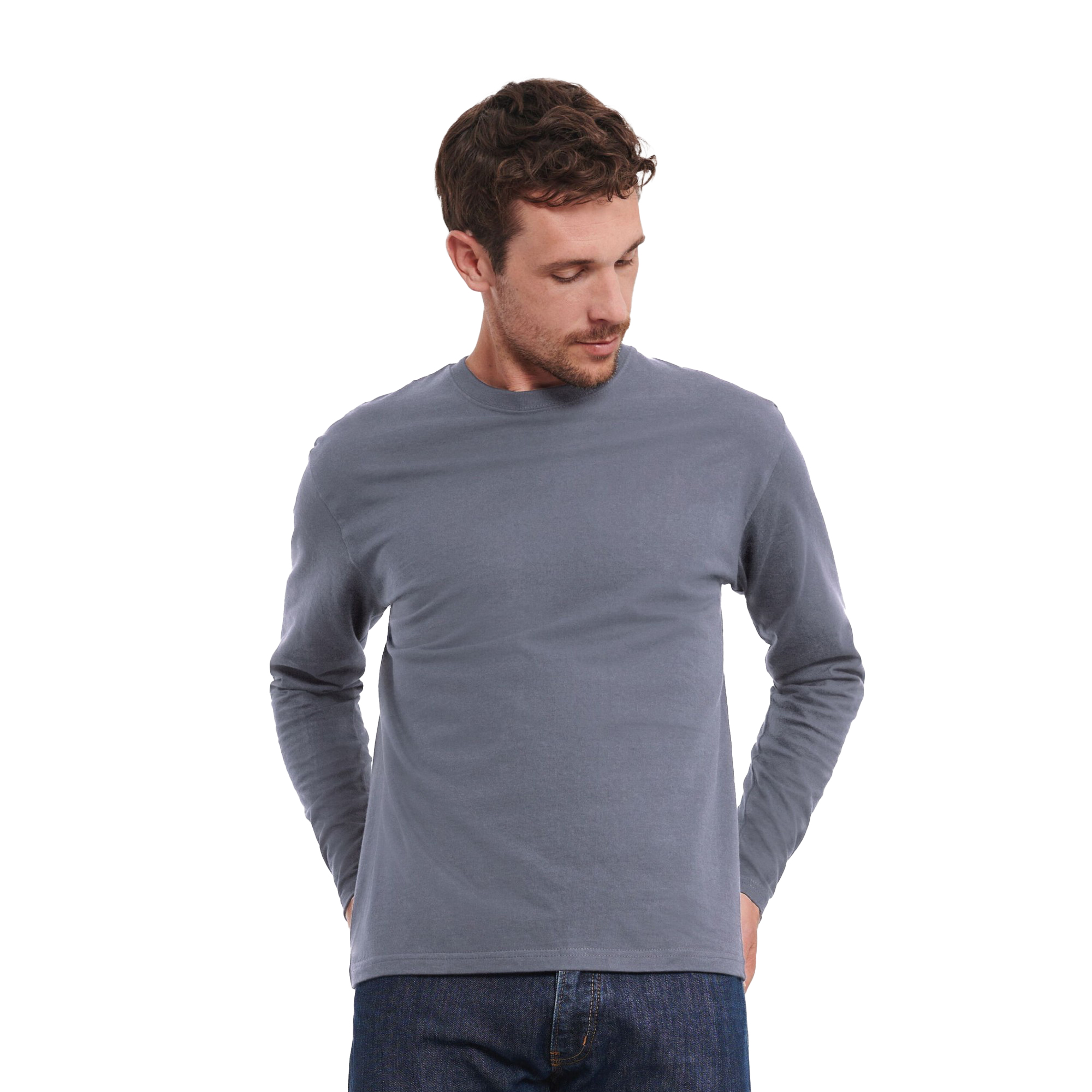 Thumbnail - Russell Mens Classic Langarm T-Shirt (Convoy Grau)