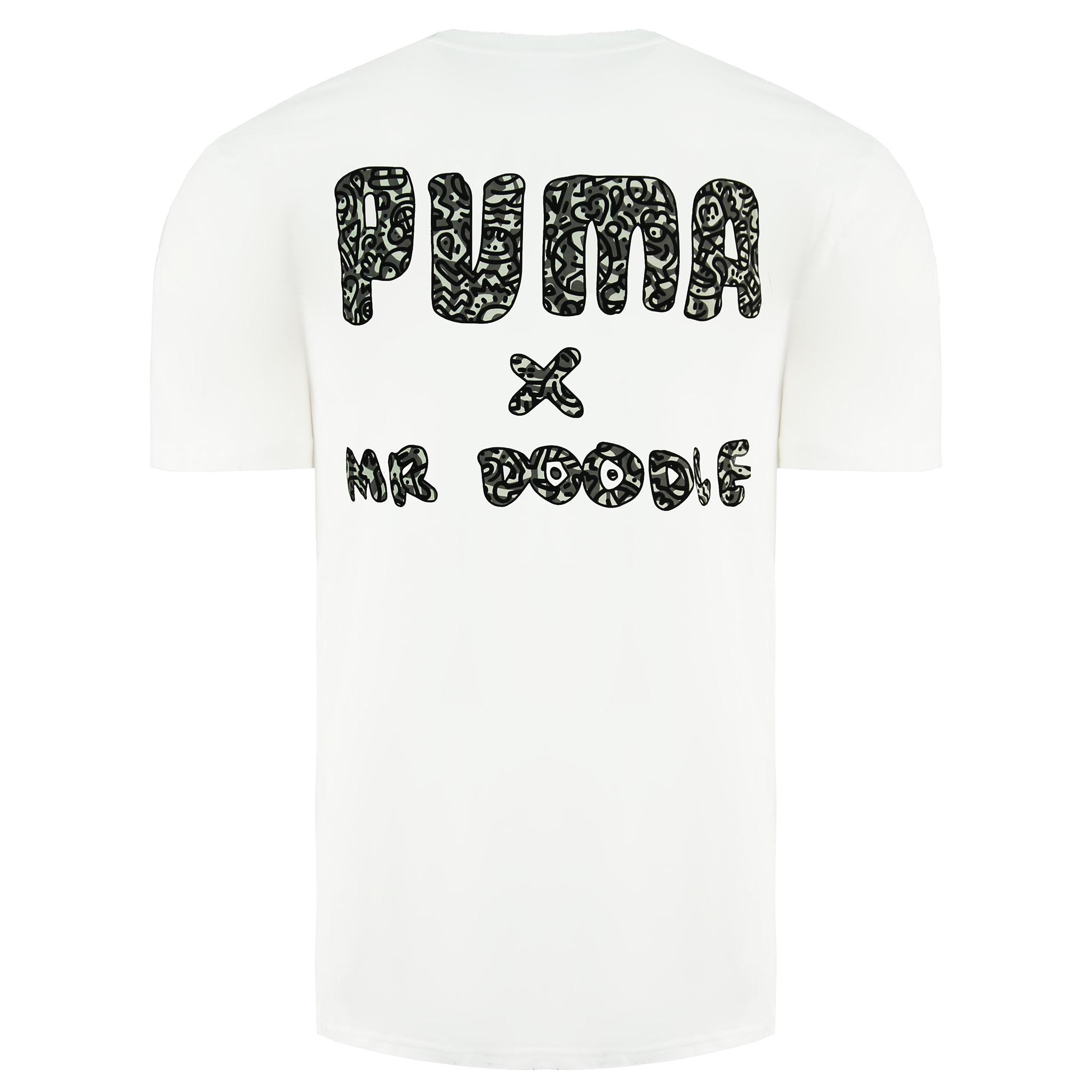 Puma x Mr Doodle Kortärmad Crew Neck Vit T-shirt för herrar 598683 02 – bild 2