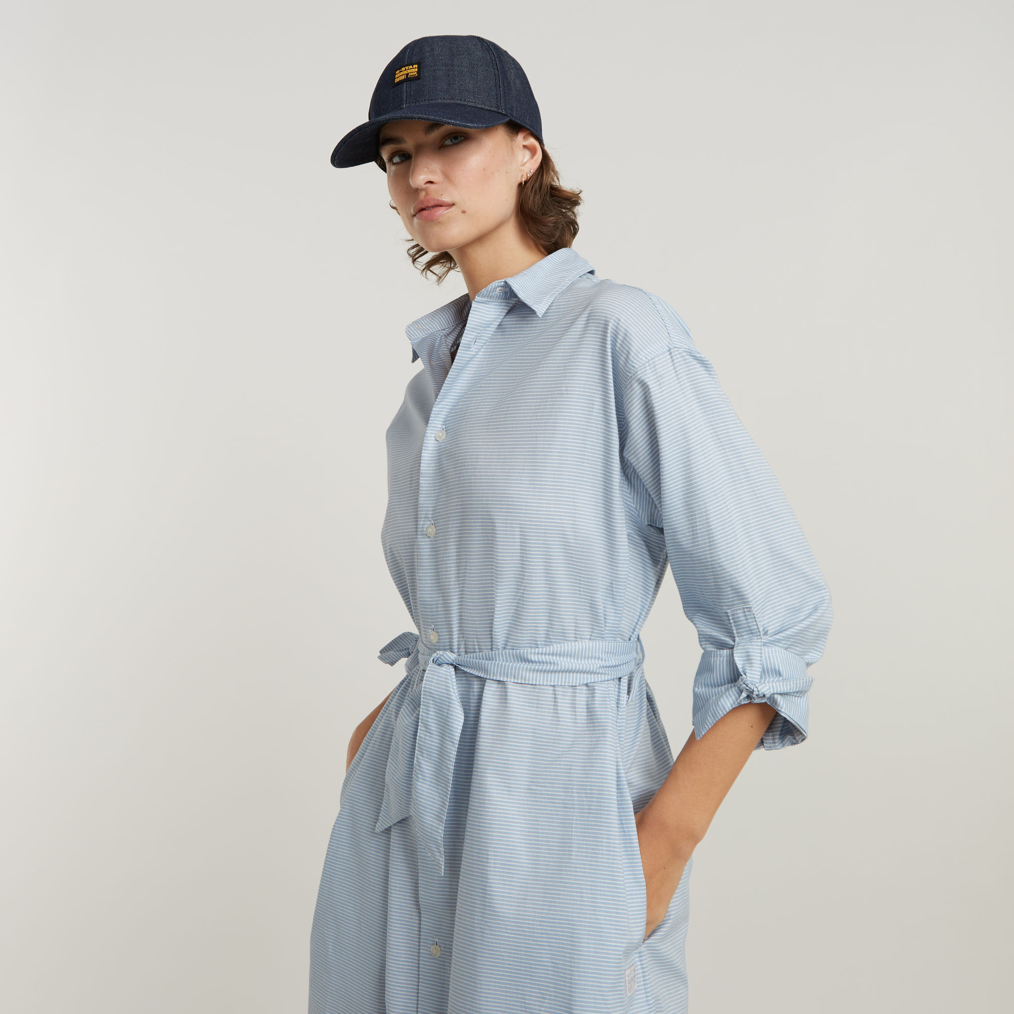 G Star Raw Womens G-Star RAW Long Shirt Dress – Multicolour Cotton – Size X-Small