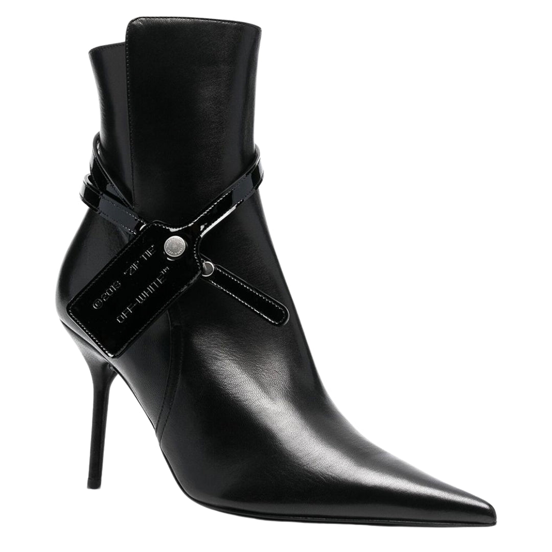 Off-White Nappa Calf Zip Tie Svart Ankelstövlar dam – bild 2