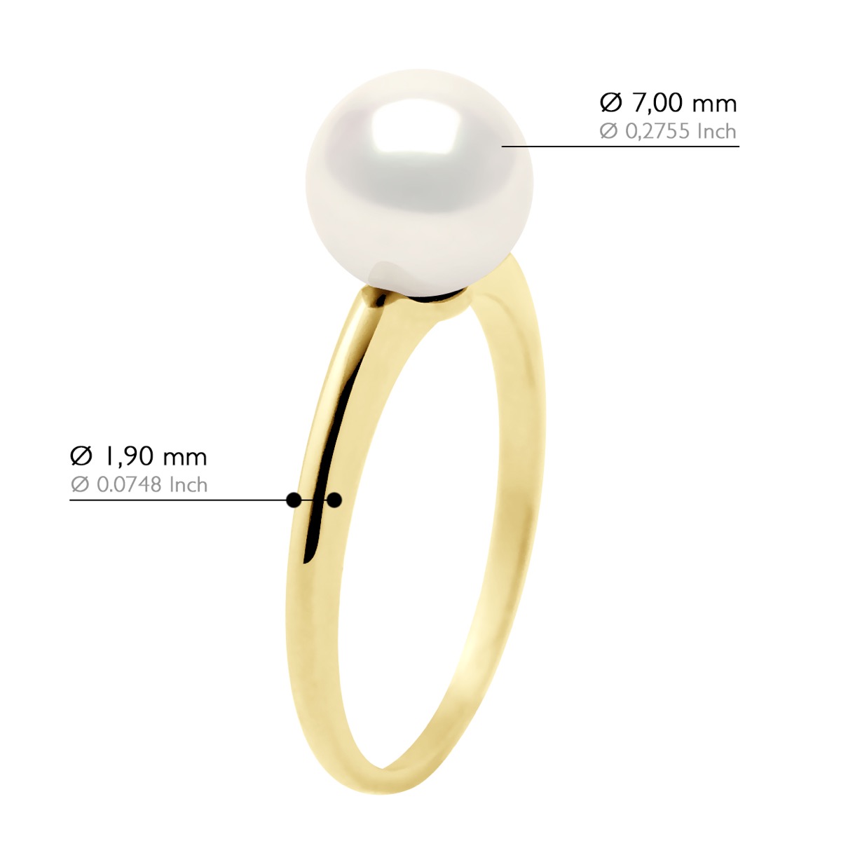 Ateliers Saint Germain Ring Vitguld Äkta odlad sötvattenspärla rund 7-8 mm dam – bild 2