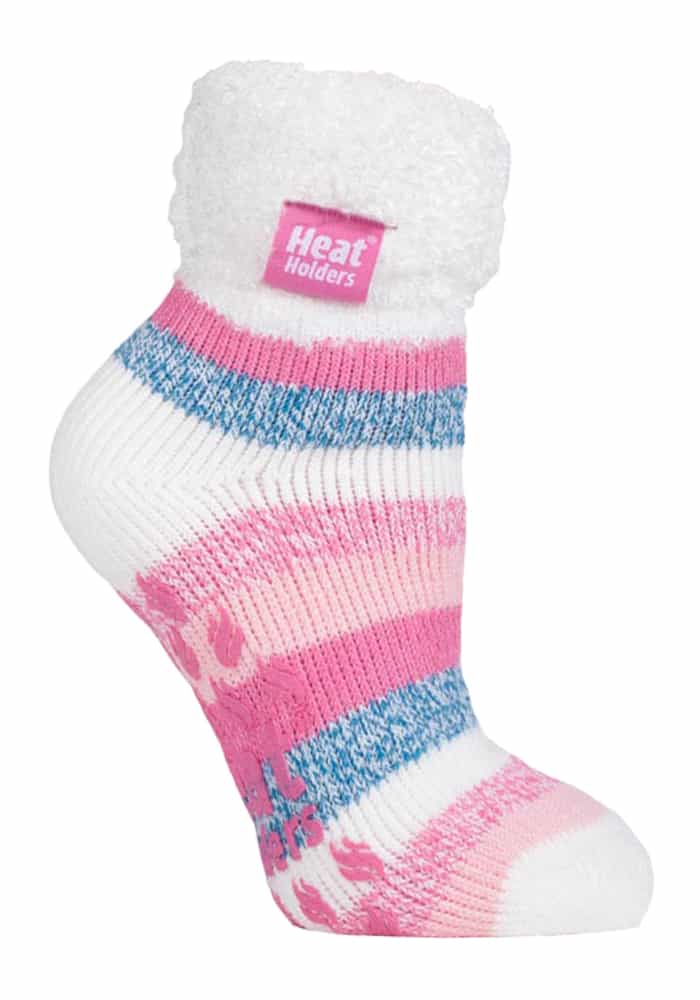 Thumbnail - Rutschfeste, niedrig geschnittene Thermo-Slipper-Bettsocken für Damen mit Griffen