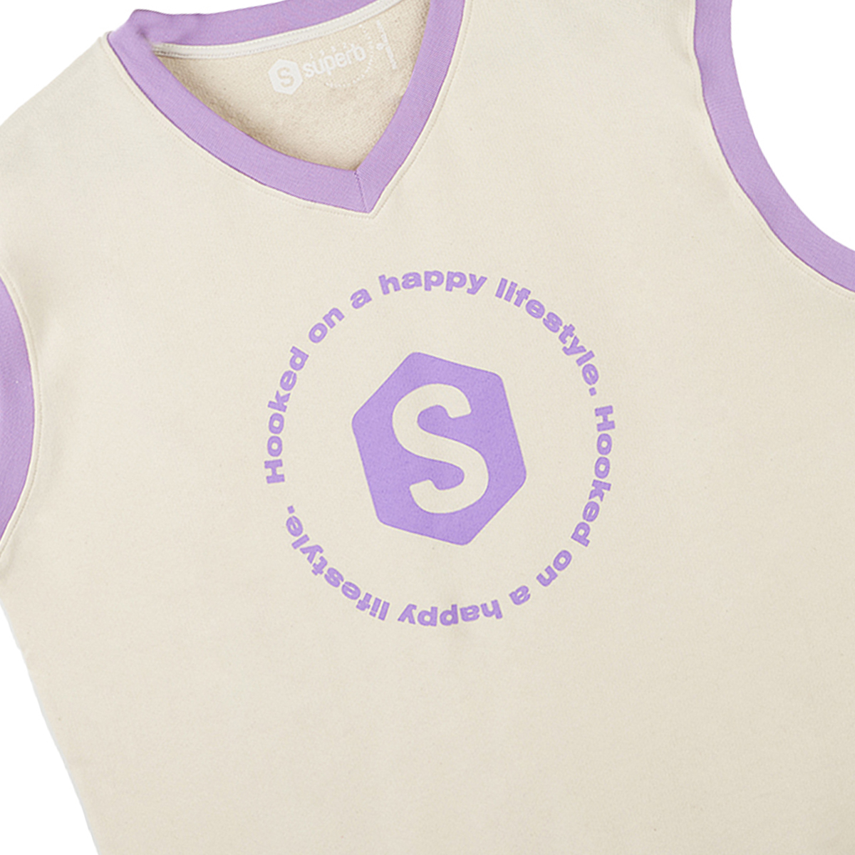 BeHappy SPRBVE-2201 rundhalsad ärmlös sweatshirt för kvinnor 2