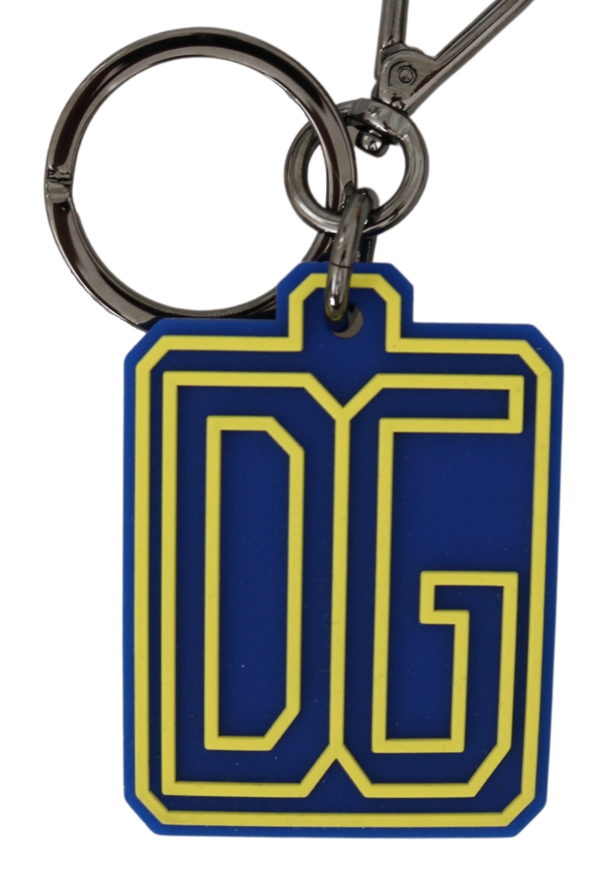 Thumbnail - Dolce & Gabbana Gelb Blau Messing Schlüsselanhänger DG Logo Schlüsselring Schlüsselanhänger