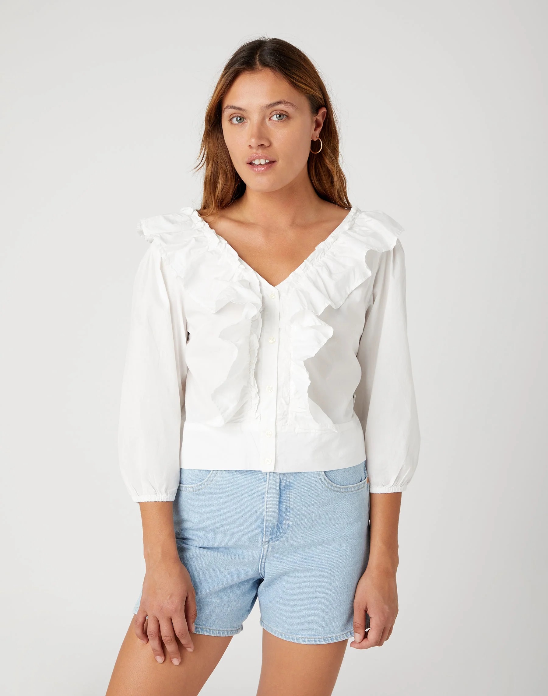 Thumbnail - Wrangler - WESTERN FRILL BLOUSE WORN WHITE