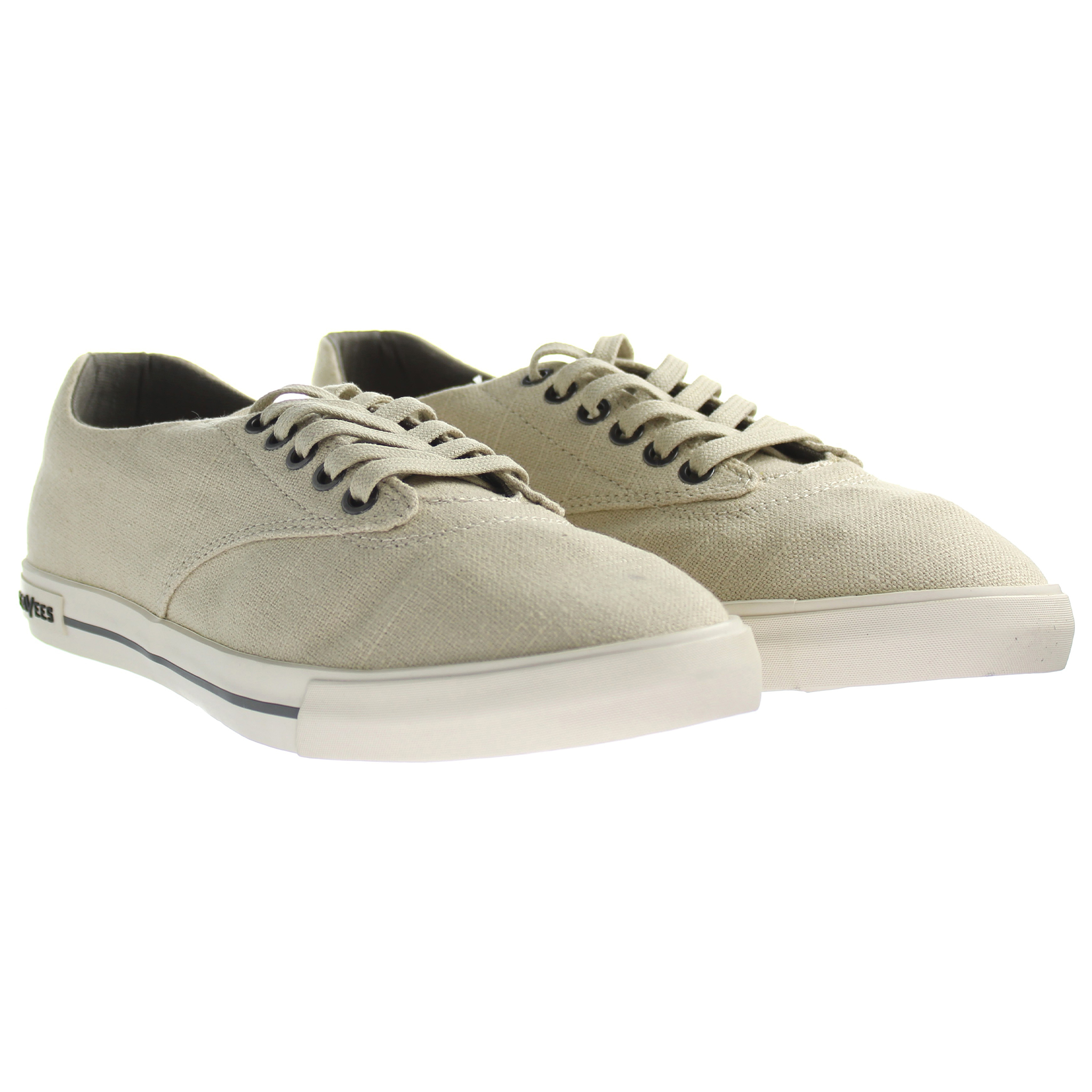 Seavees Hermosa Plimsoll Standard Natural Vintage Beige Plimsolls för herrar låga sneakers – bild 2