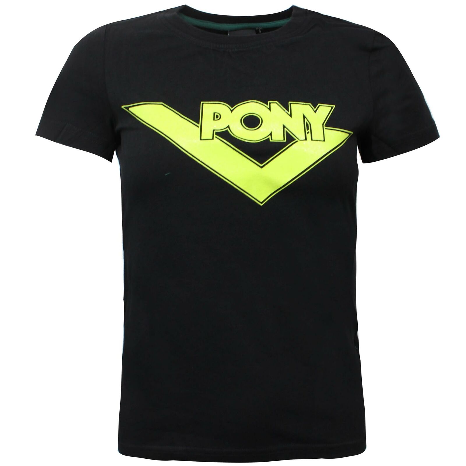 Thumbnail - Pony Womens Kurzarm T-Shirt Branded Graphic Top Black 912W2A72BLK