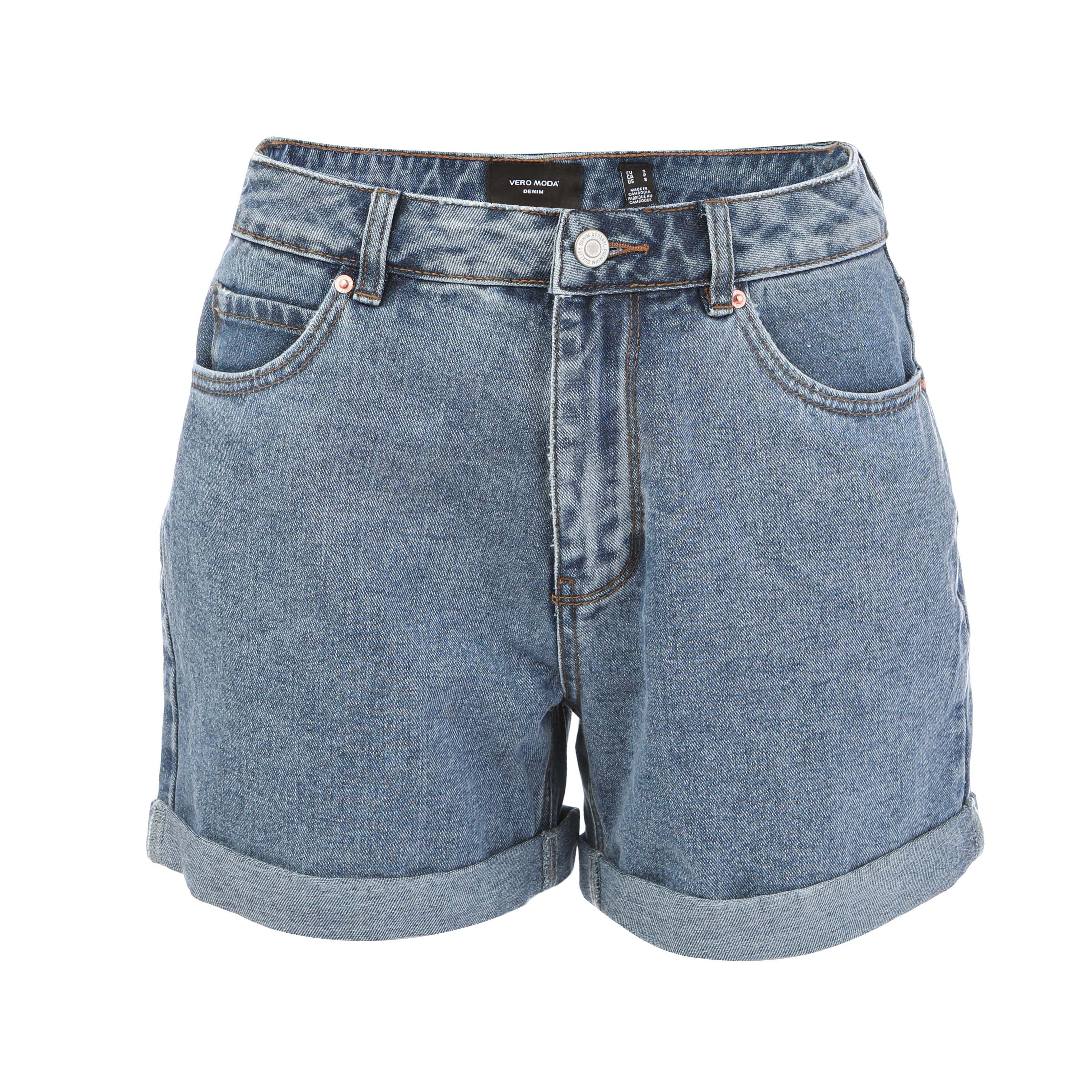 Short jean Zuri taille haute Ample Vero Moda Pour Femme en Jean Denim