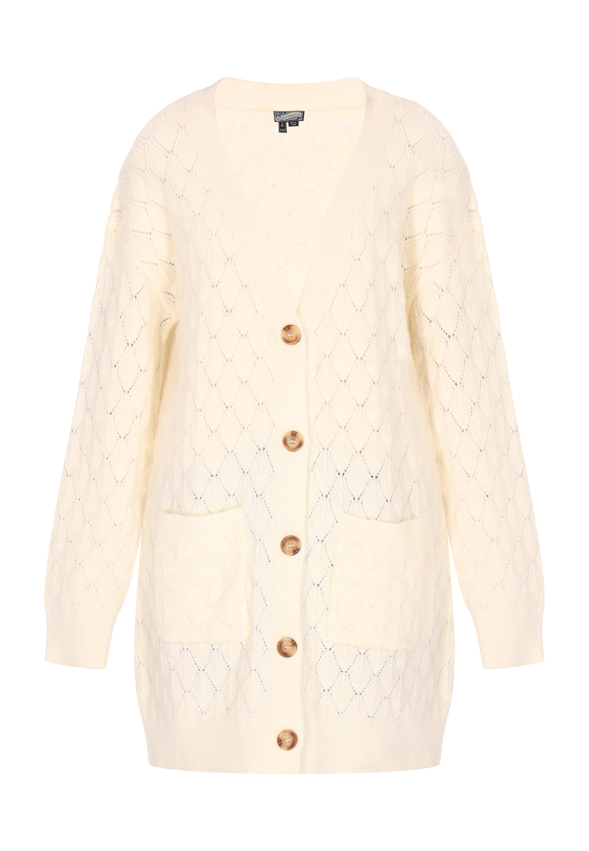 Thumbnail - Dreimaster Cardigan Damen Wollweiss Melange