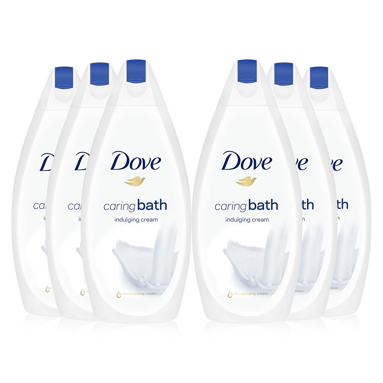 Dove Caring Bath Indulging Cream Soak with 1/4 Moisturising 6x450ml - One Size