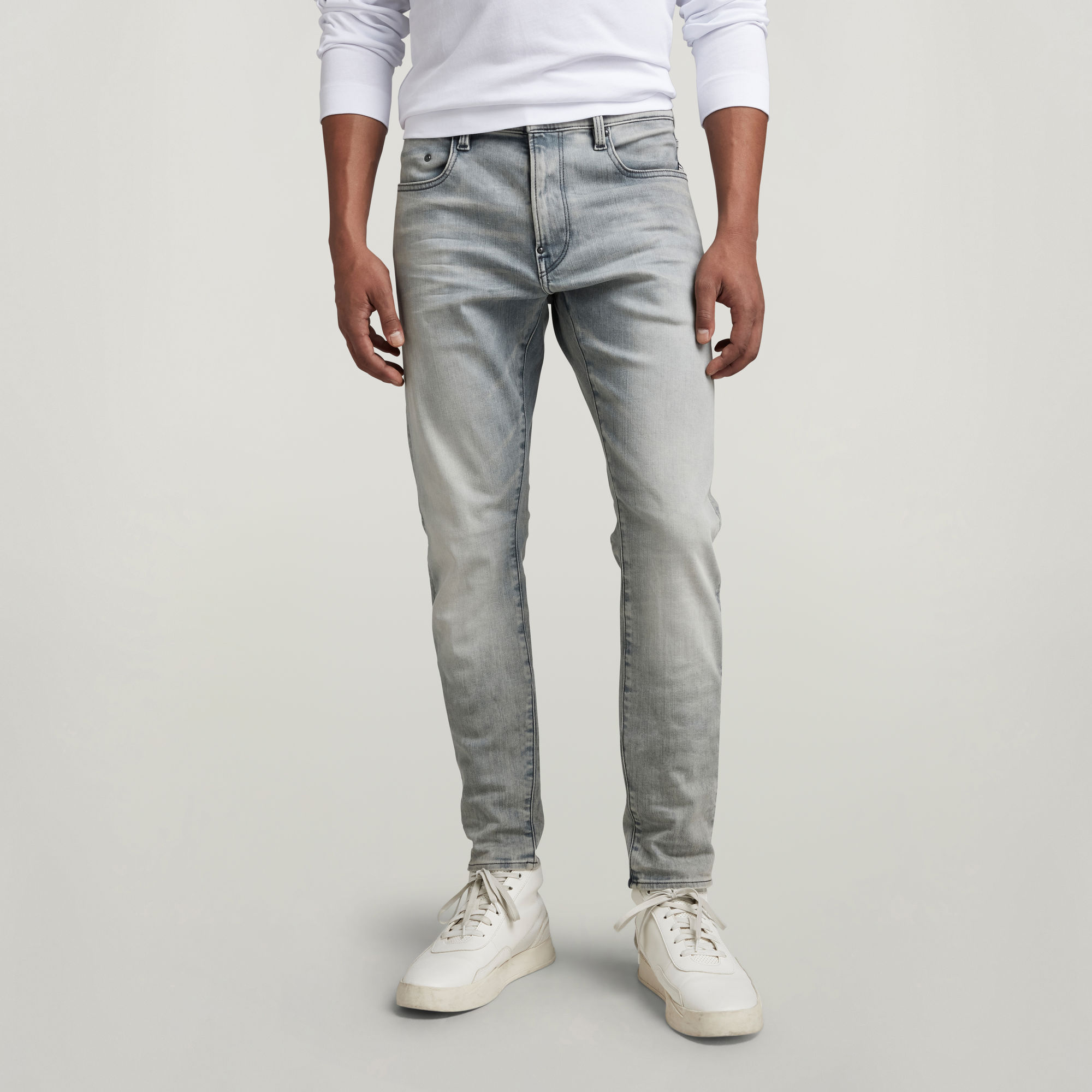 G Star Raw Mens G-Star RAW Revend FWD Skinny Jeans - Grey Cotton - Size 31W/34L