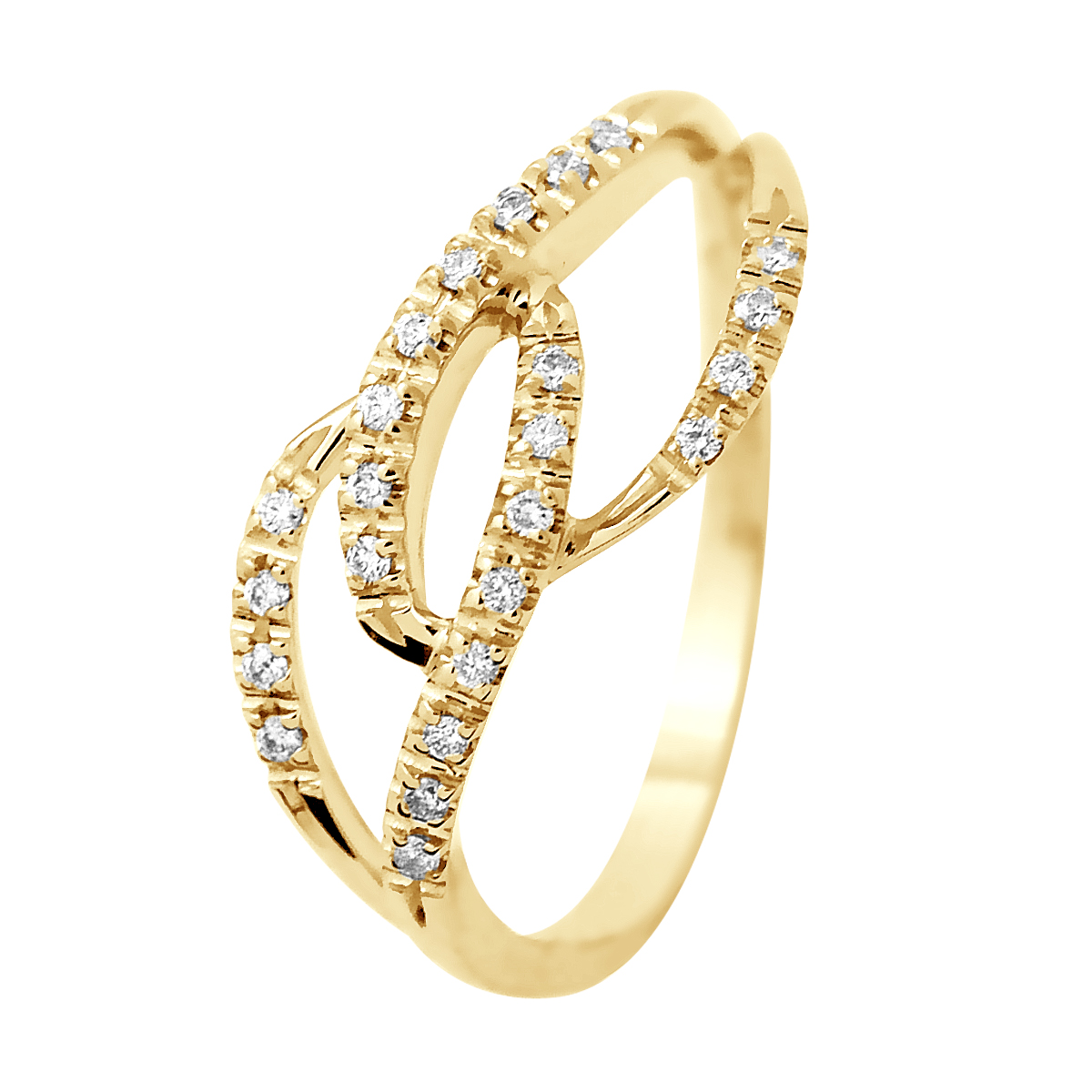 Diamond Ring 0.12 Cts Yellow Gold Jewelry