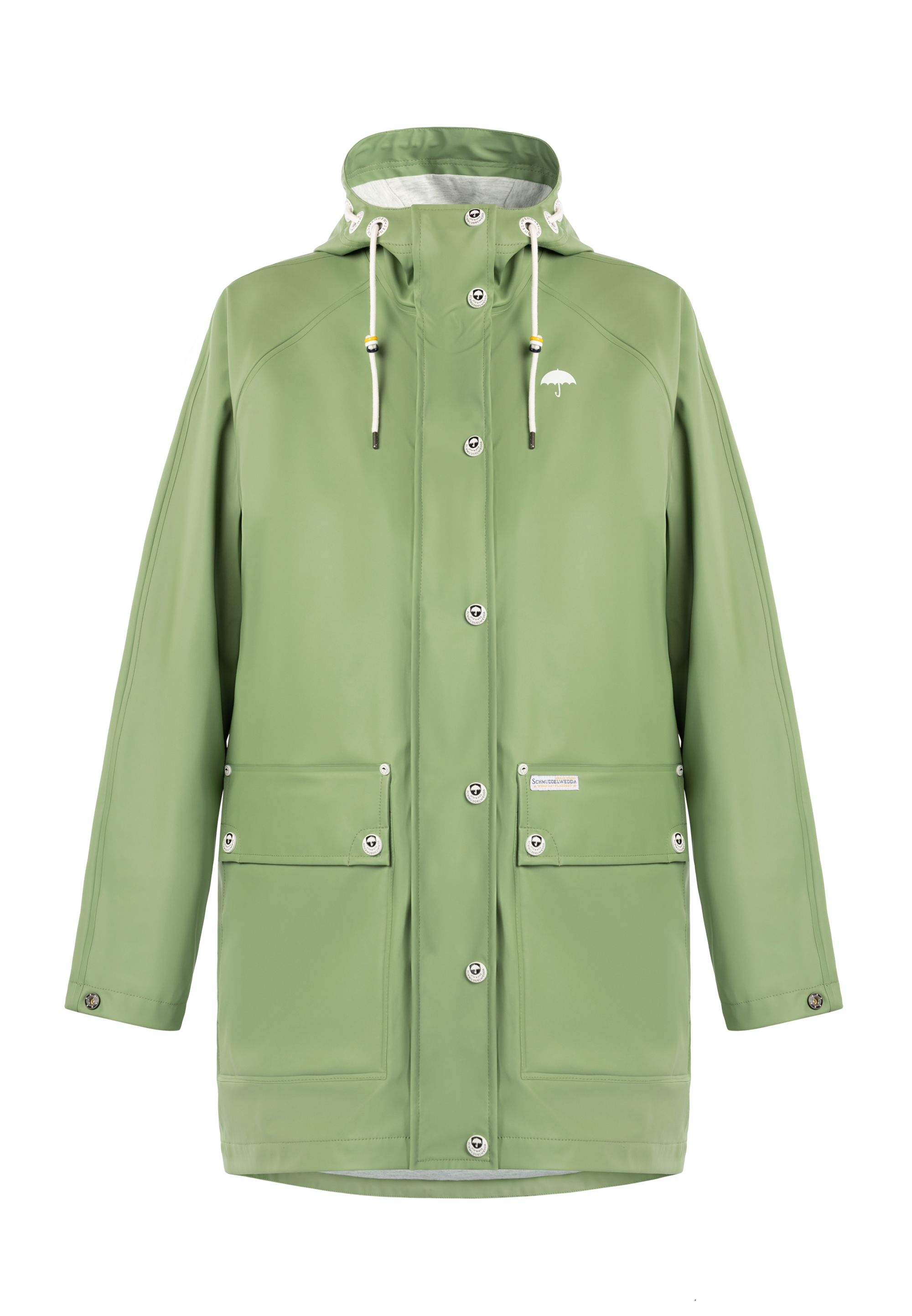 Thumbnail - Schmuddelwedda Oversized Regenmantel Damen Jadegrün-280