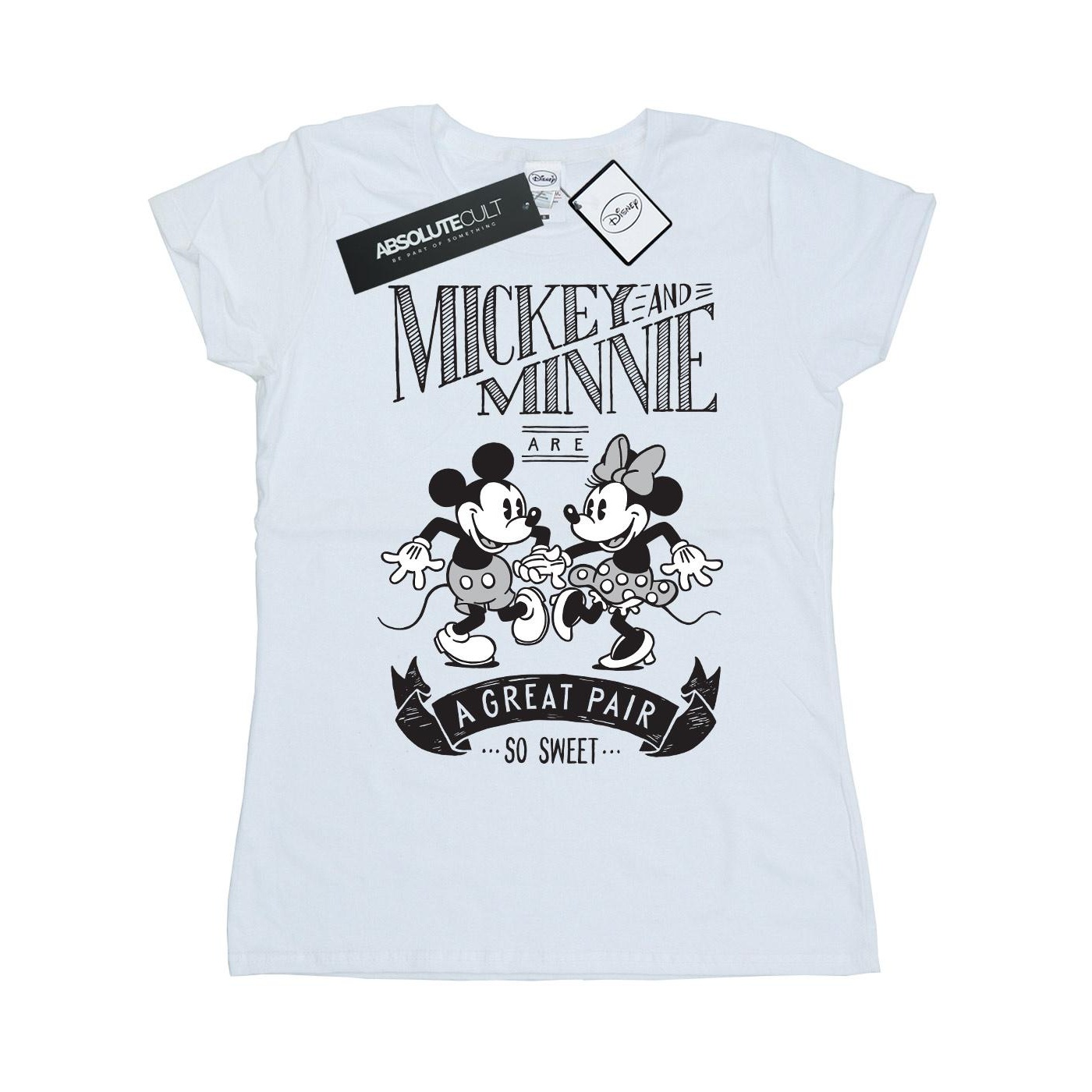 Thumbnail - Disney - "Mickey And Minnie Mouse Great Pair" T-Shirt für Damen (Weiß)